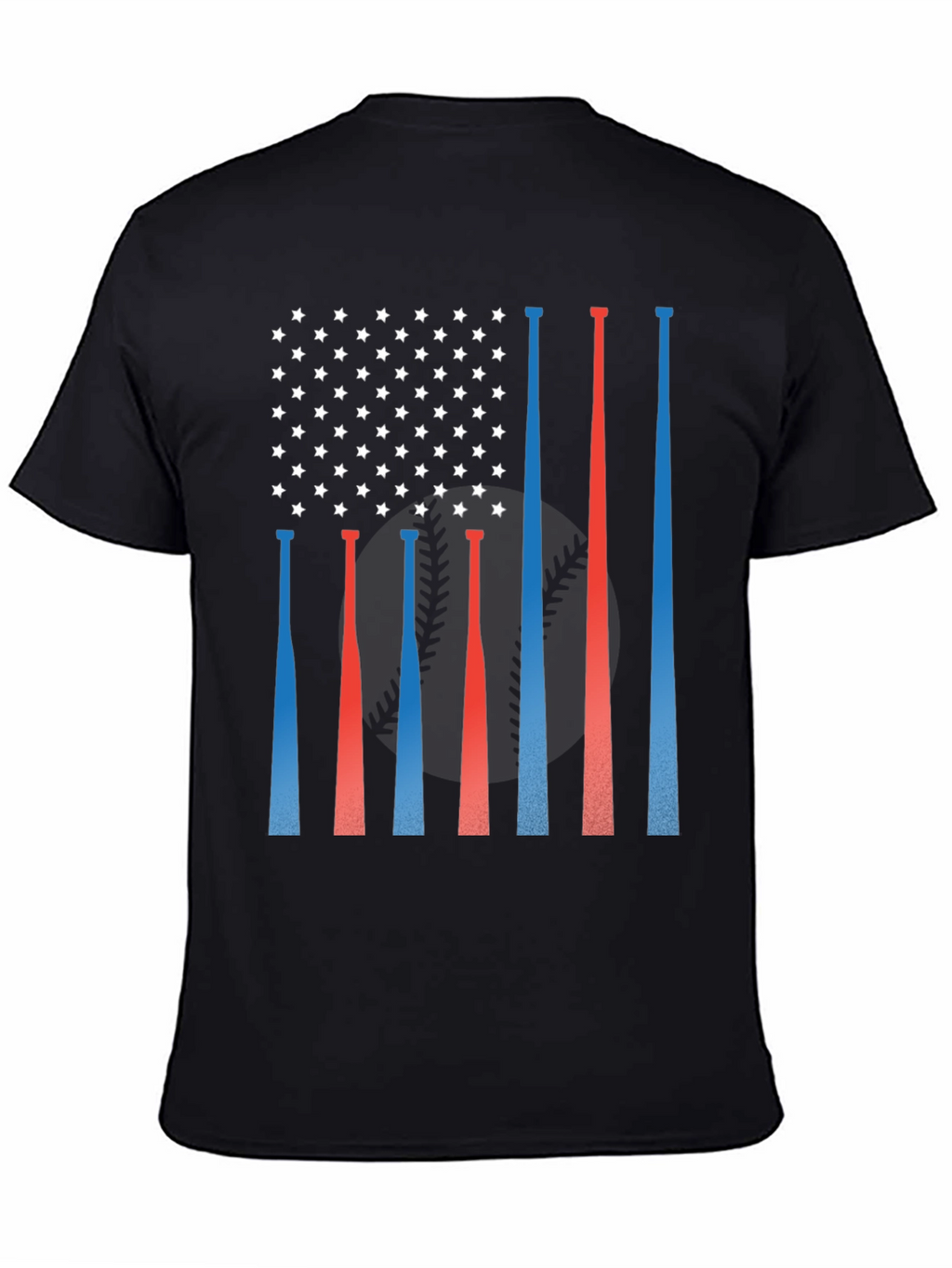 Patriotic Baseball Bats USA Flag Graphic Tee