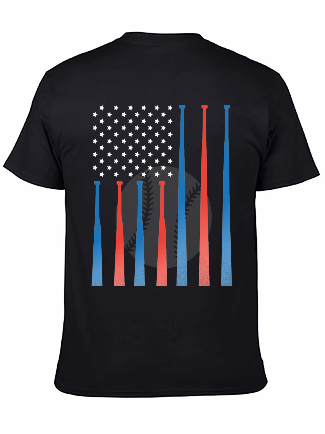Patriotic Baseball Bats USA Flag Graphic Tee