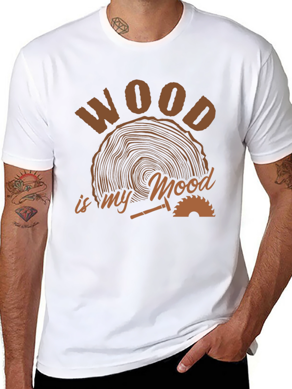 Wood is My Mood Black T-Shirt
