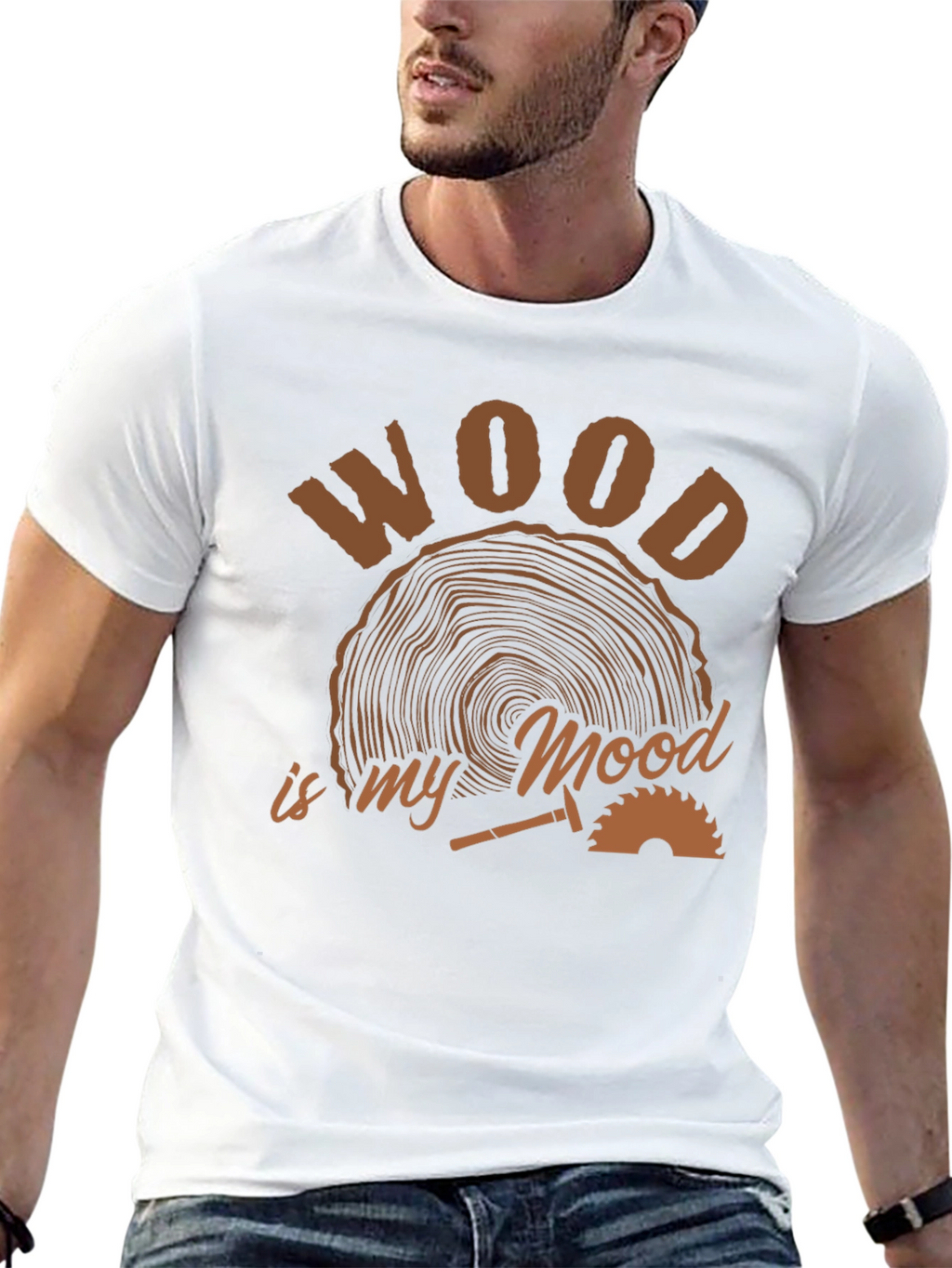 Wood is My Mood Black T-Shirt