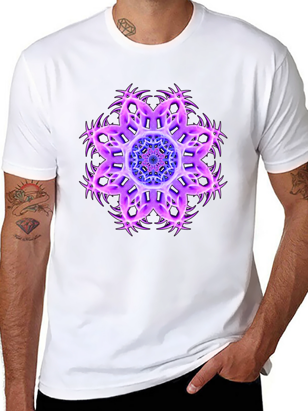 Cosmic Bloom Black Tee