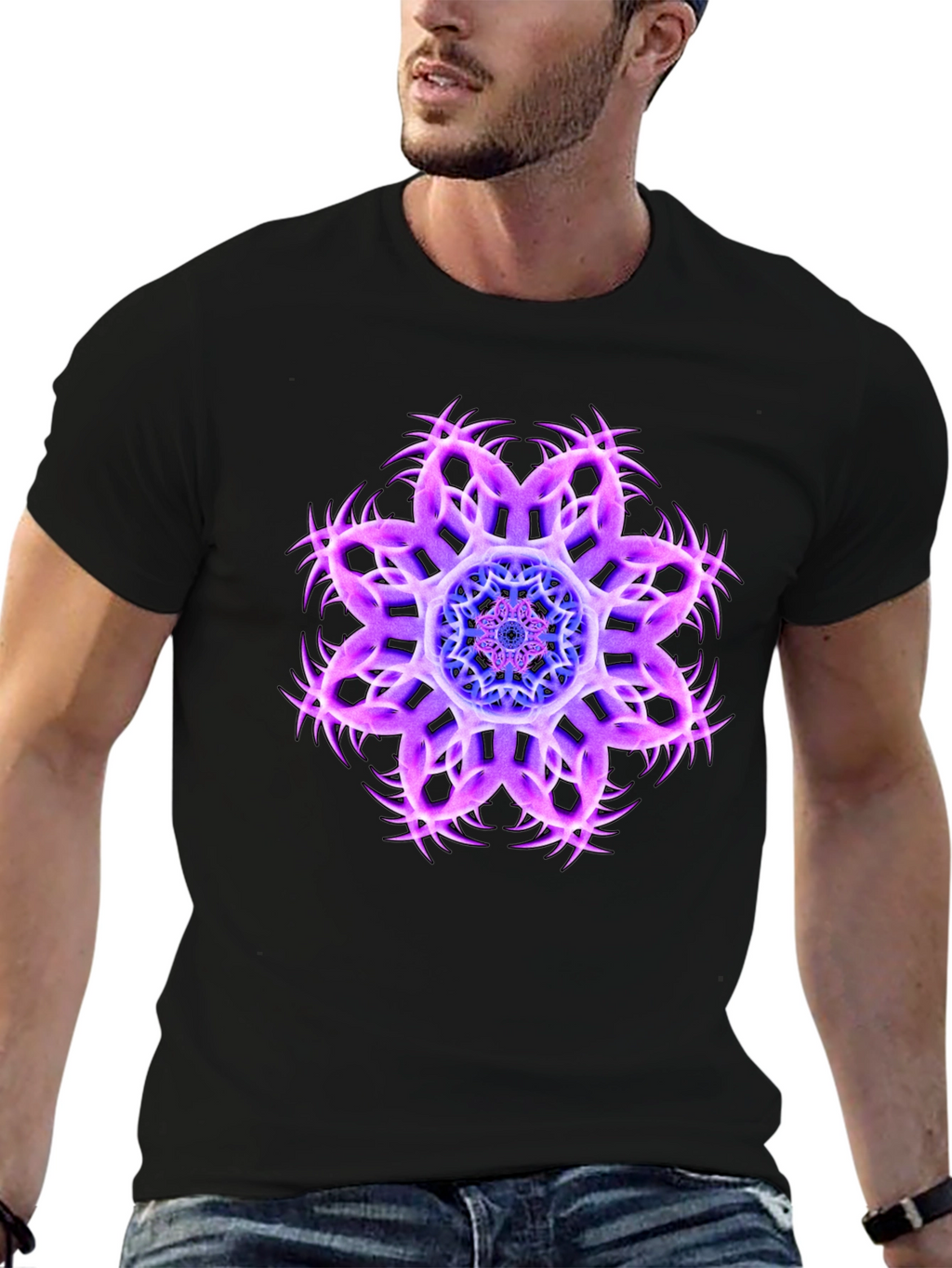 Cosmic Bloom Black Tee