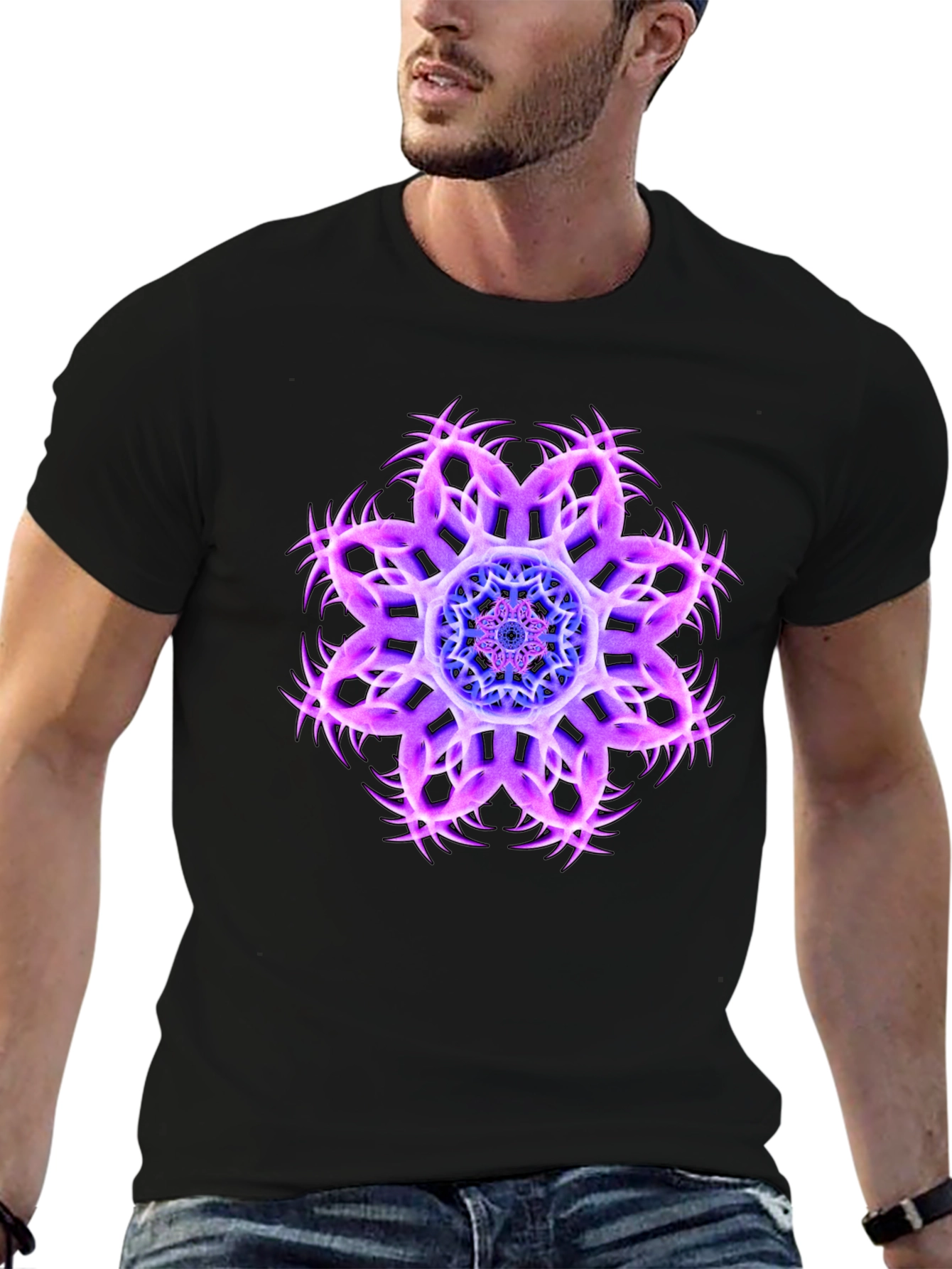 Cosmic Bloom Black Tee