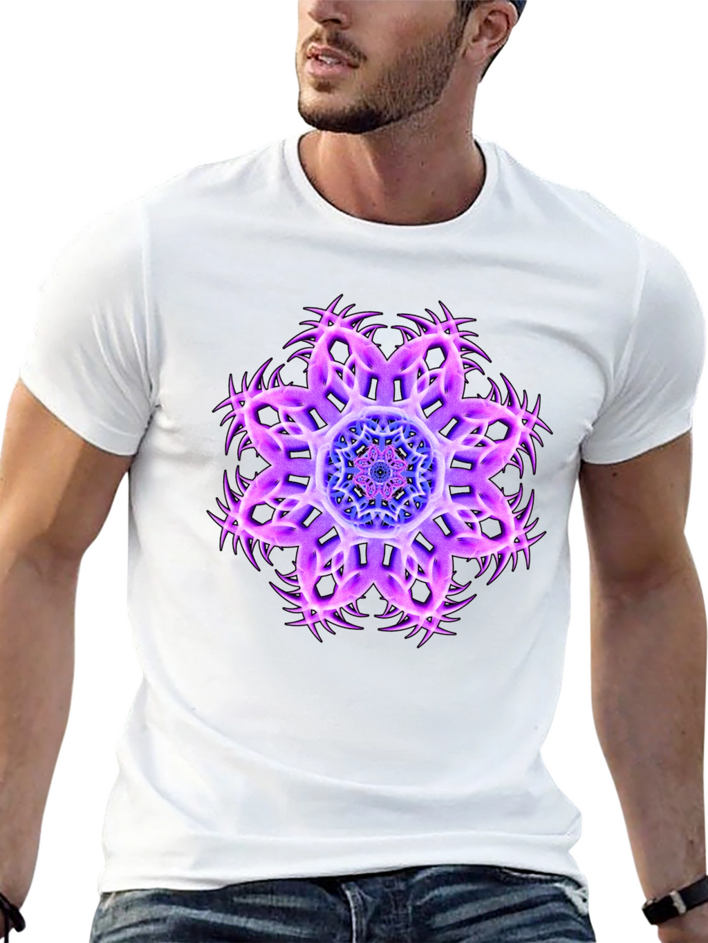 Cosmic Bloom Black Tee