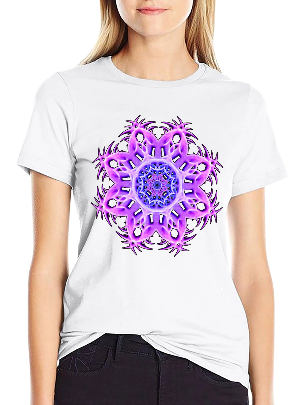 Cosmic Bloom Black Tee