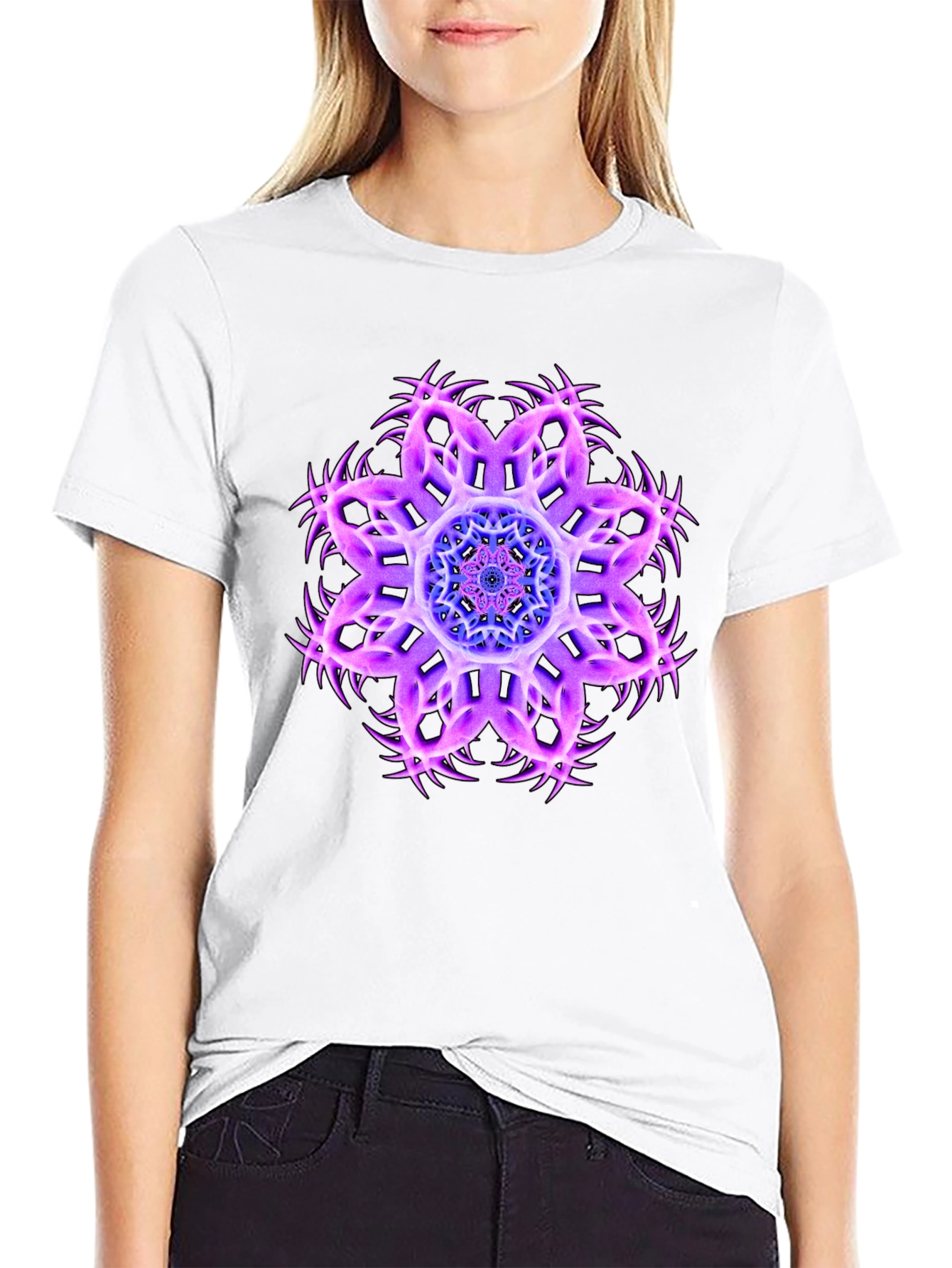 Cosmic Bloom Black Tee