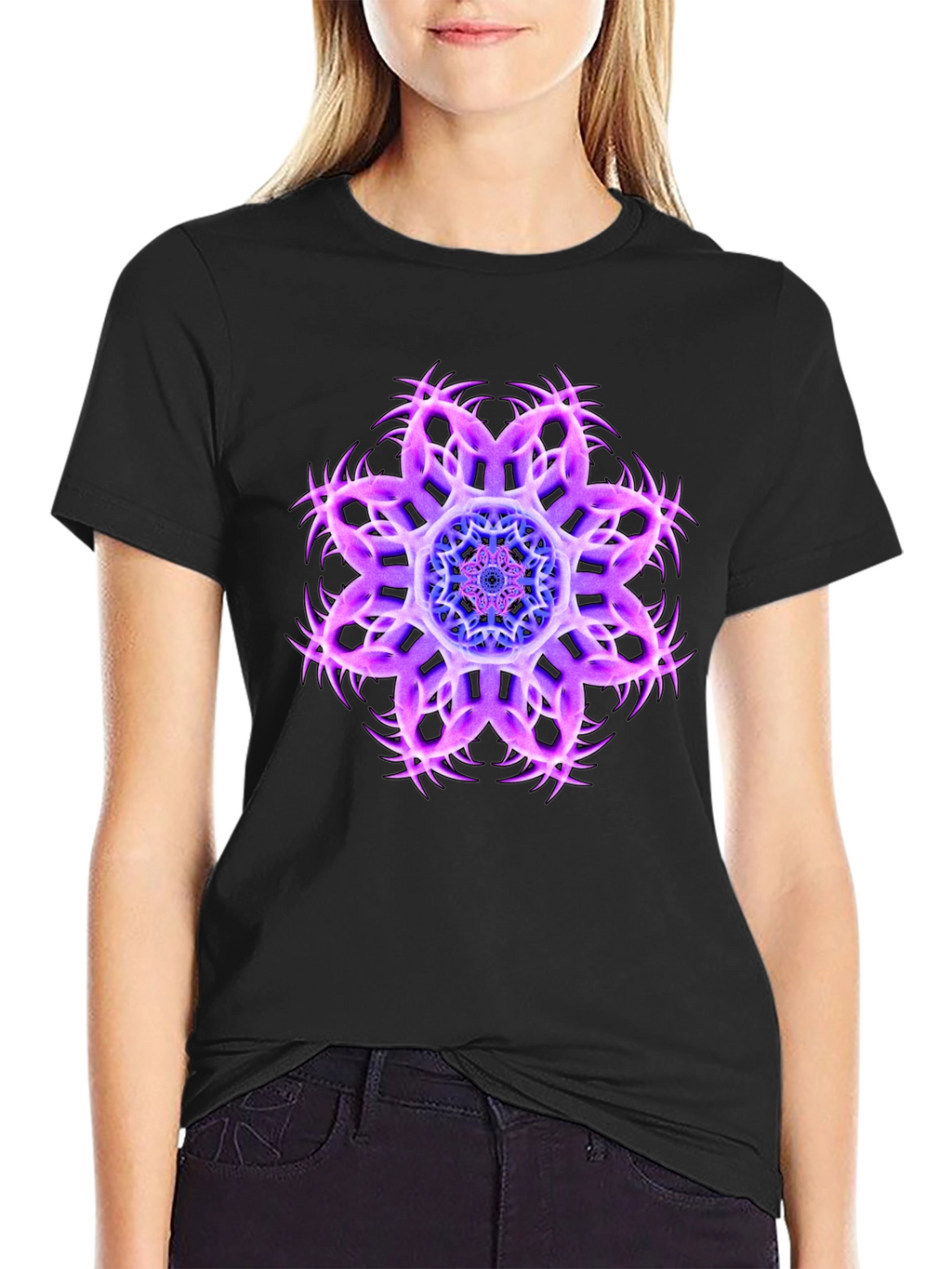 Cosmic Bloom Black Tee