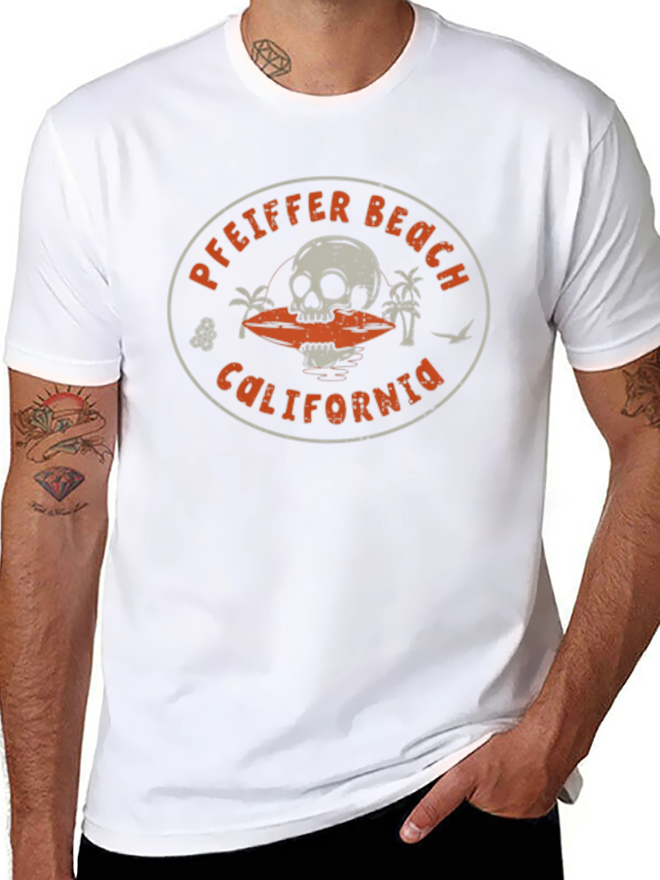 Pfeiffer Beach California Skull Graphic T-Shirt