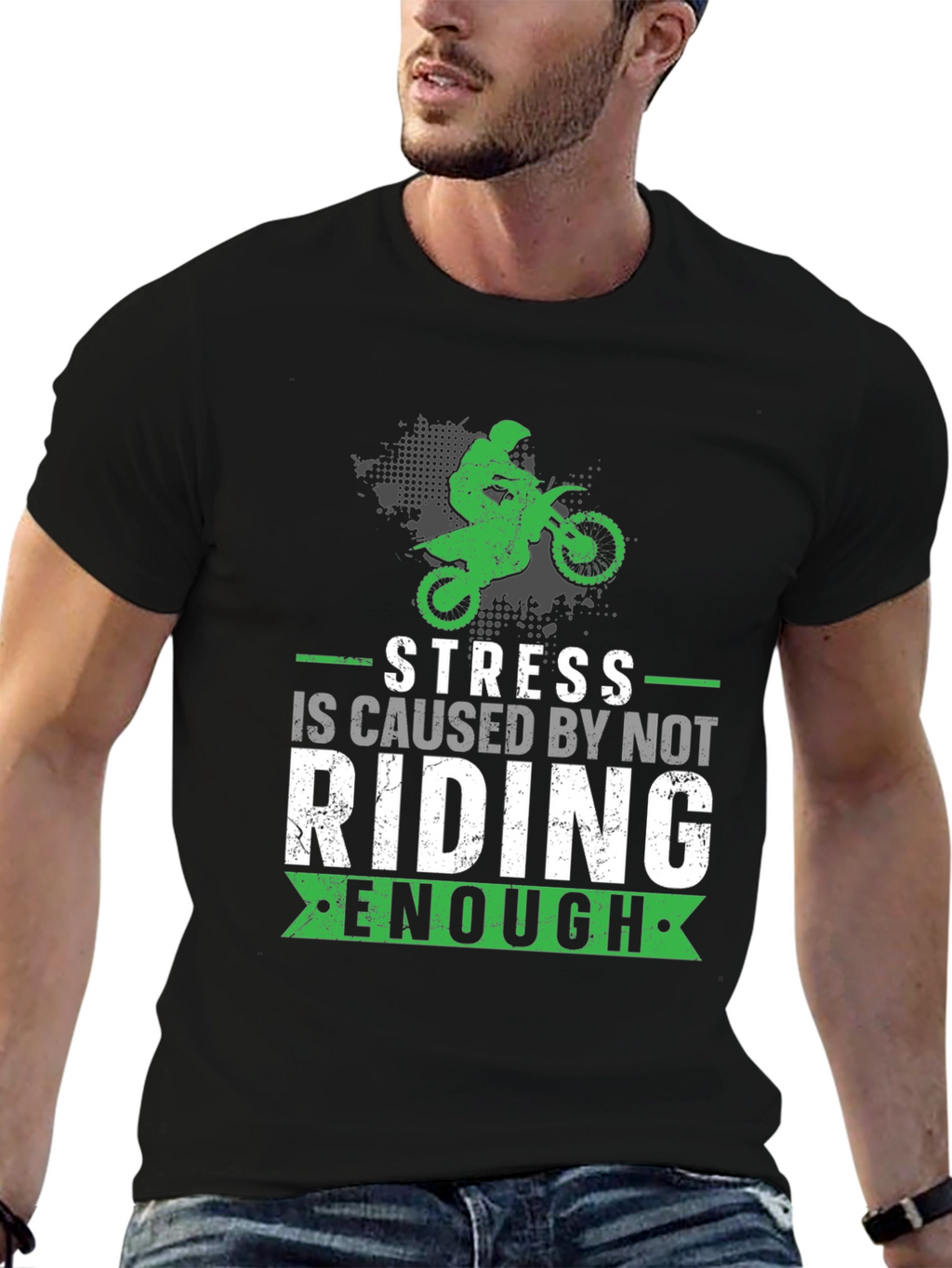 Stress Riding T-Shirt - Motocross Design