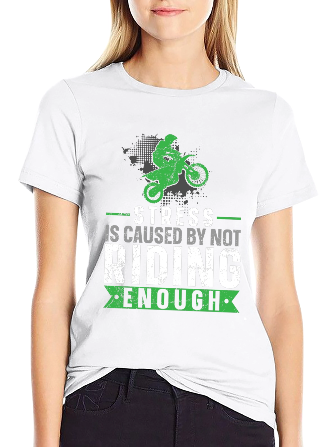Stress Riding T-Shirt - Motocross Design