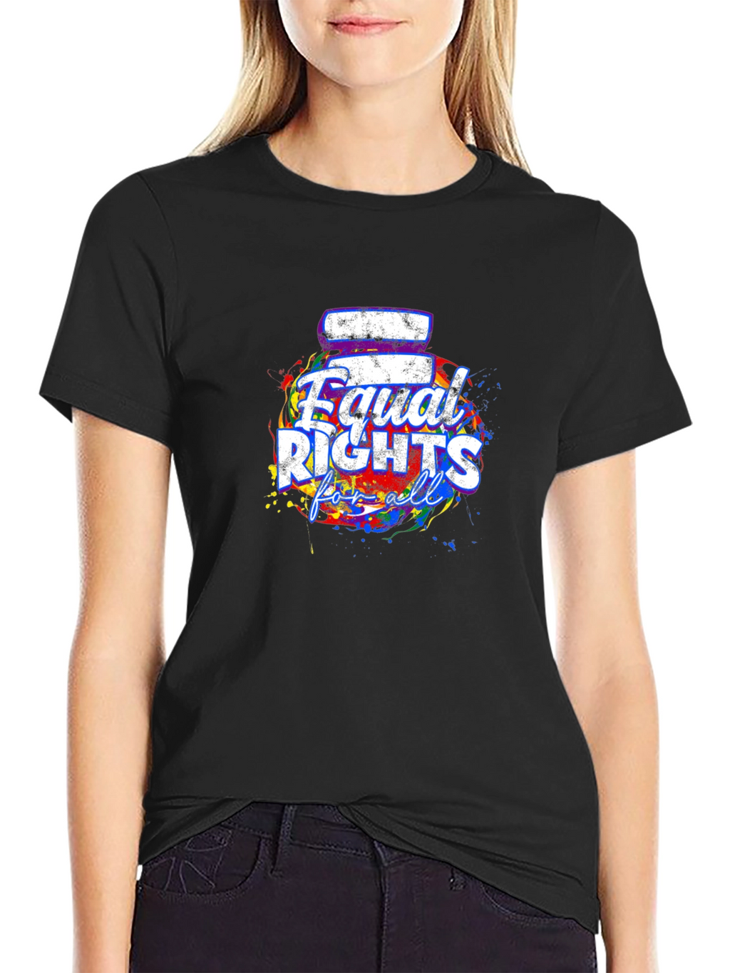 Equal Rights For All T-Shirt Black Crew Neck