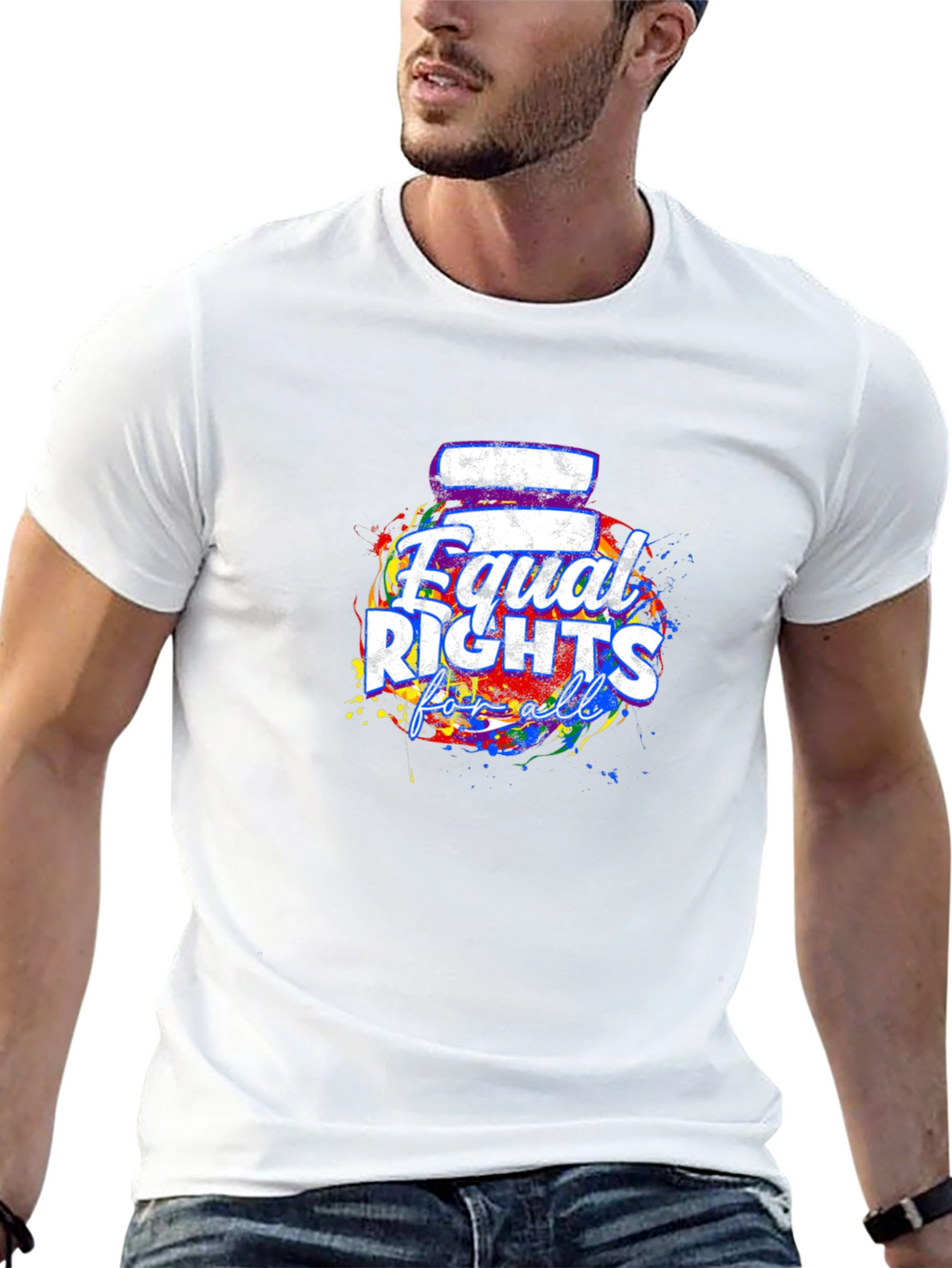 Equal Rights For All T-Shirt Black Crew Neck