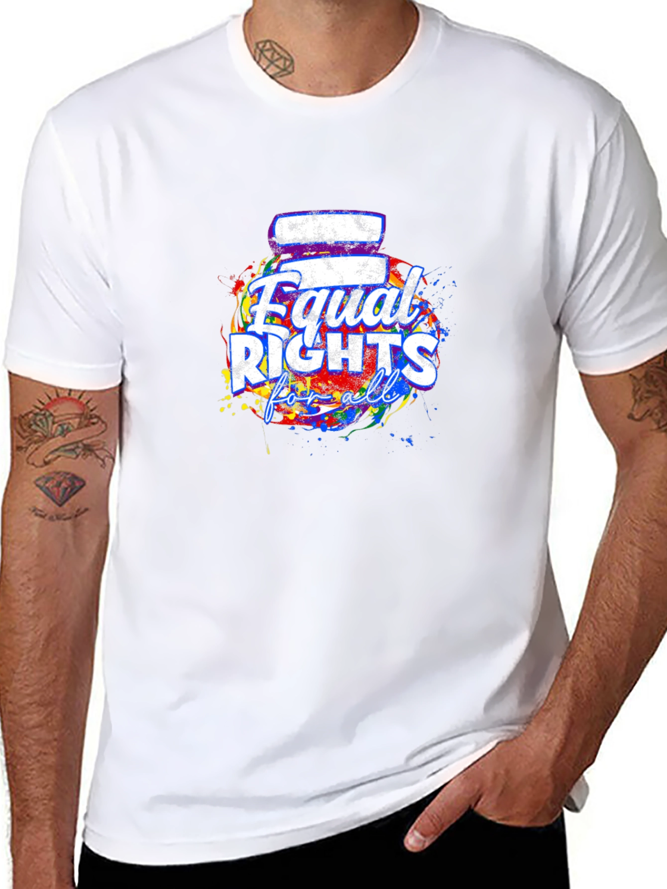 Equal Rights For All T-Shirt Black Crew Neck