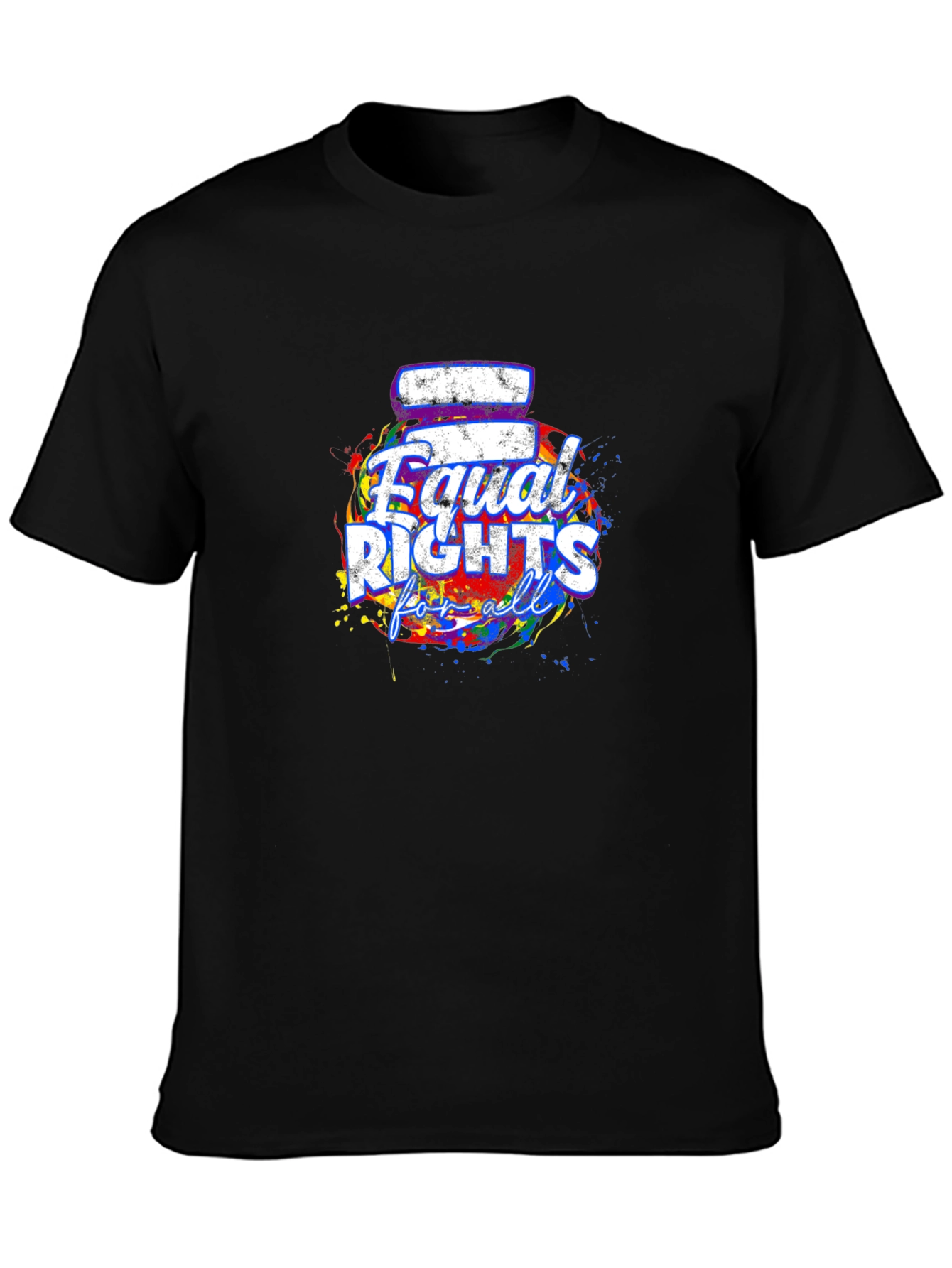 Equal Rights For All T-Shirt Black Crew Neck
