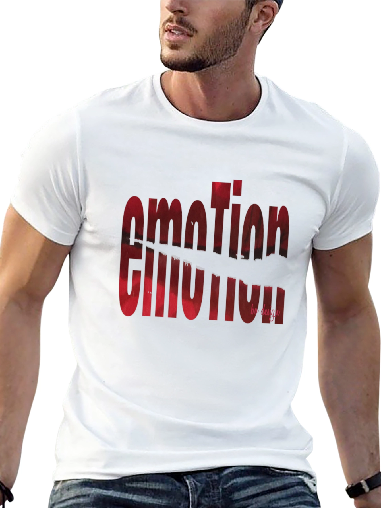 Emotion Motion Graphic Tee - Stylish Mens Black T-Shirt