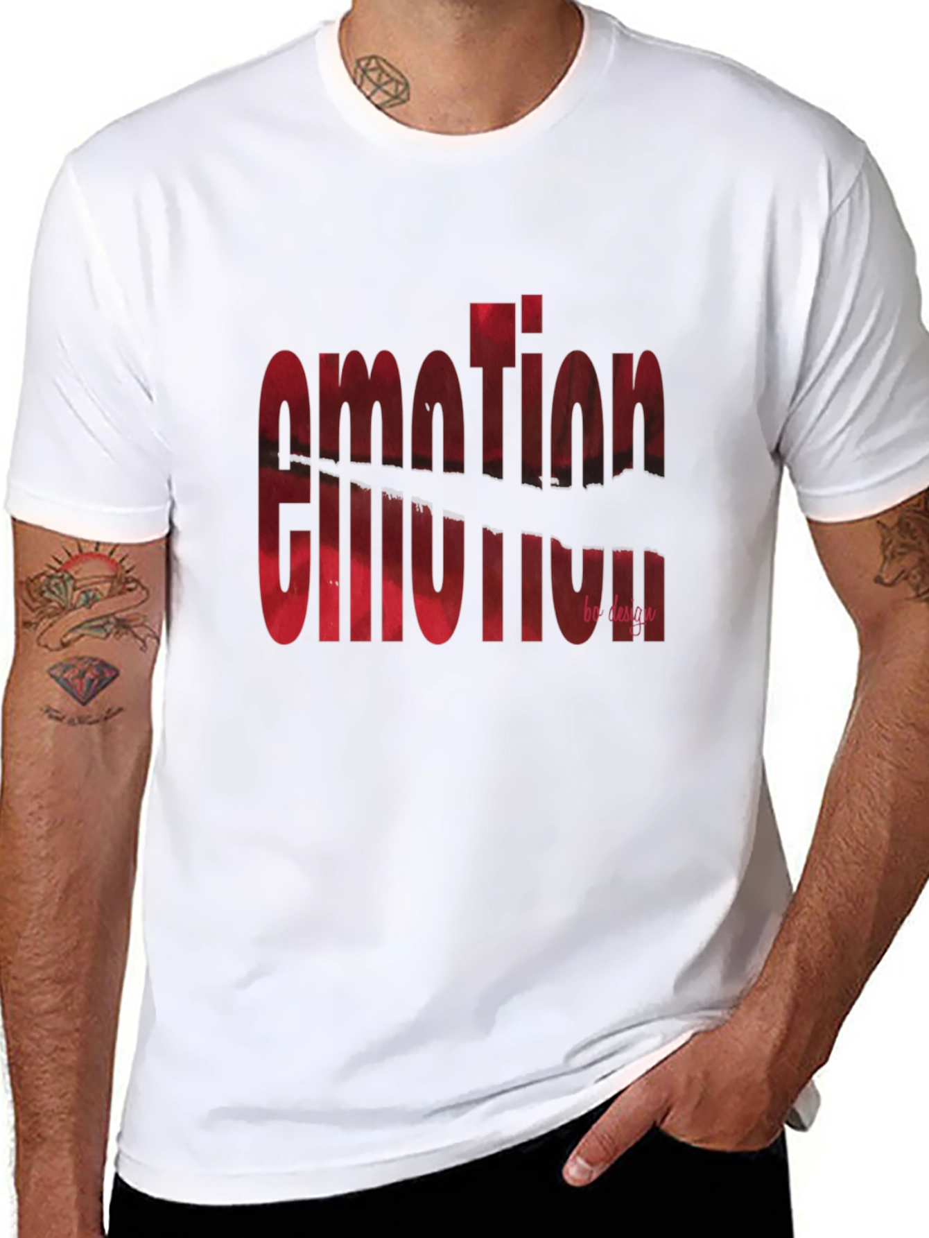 Emotion Motion Graphic Tee - Stylish Mens Black T-Shirt
