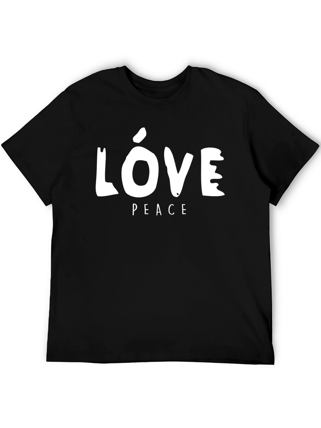 Love & Peace Graphic Print Black T-Shirt