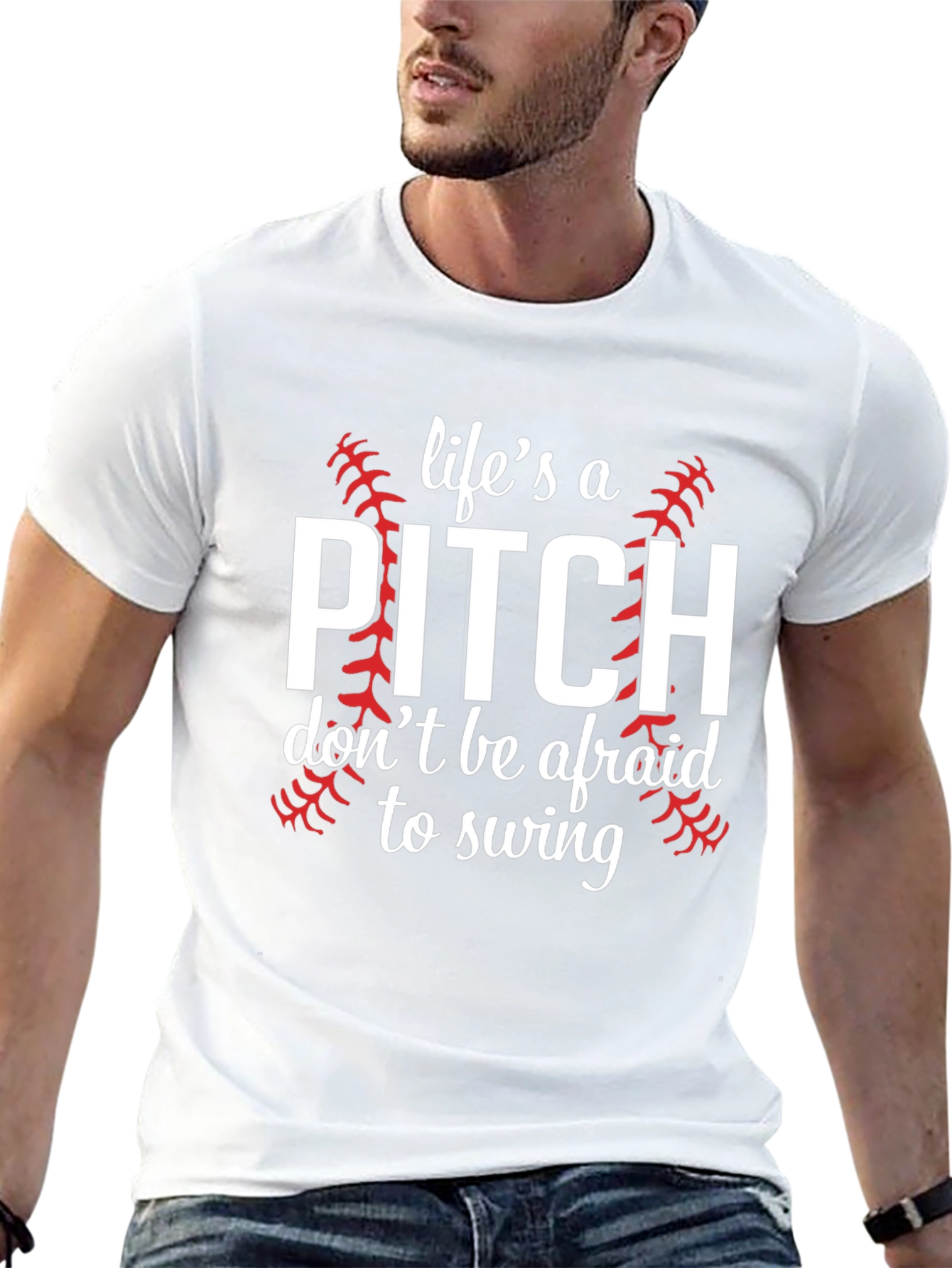 Lifes a Pitch Baseball Graphic Tee