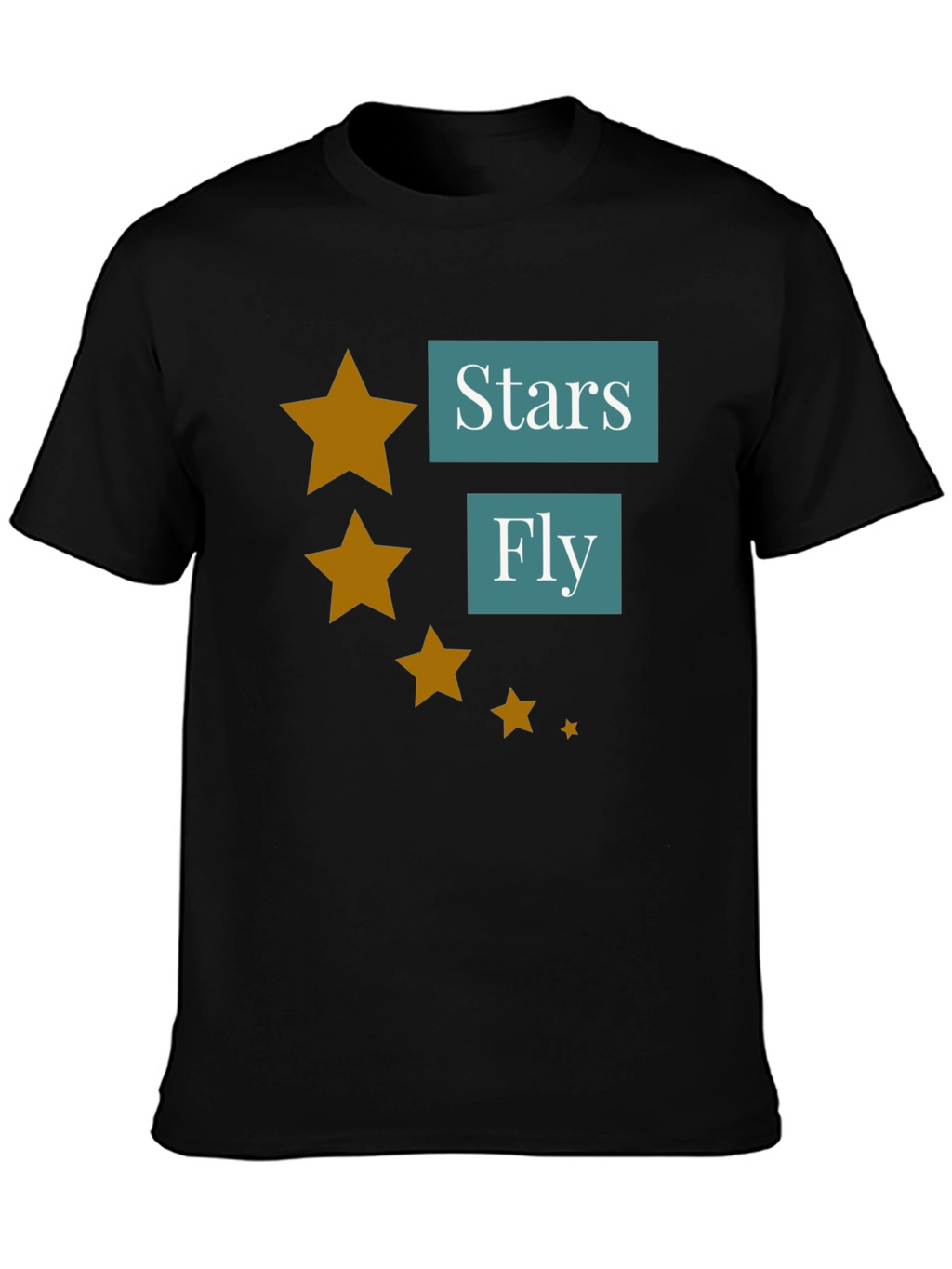 Stars Fly T-Shirt - Casual Black Tee