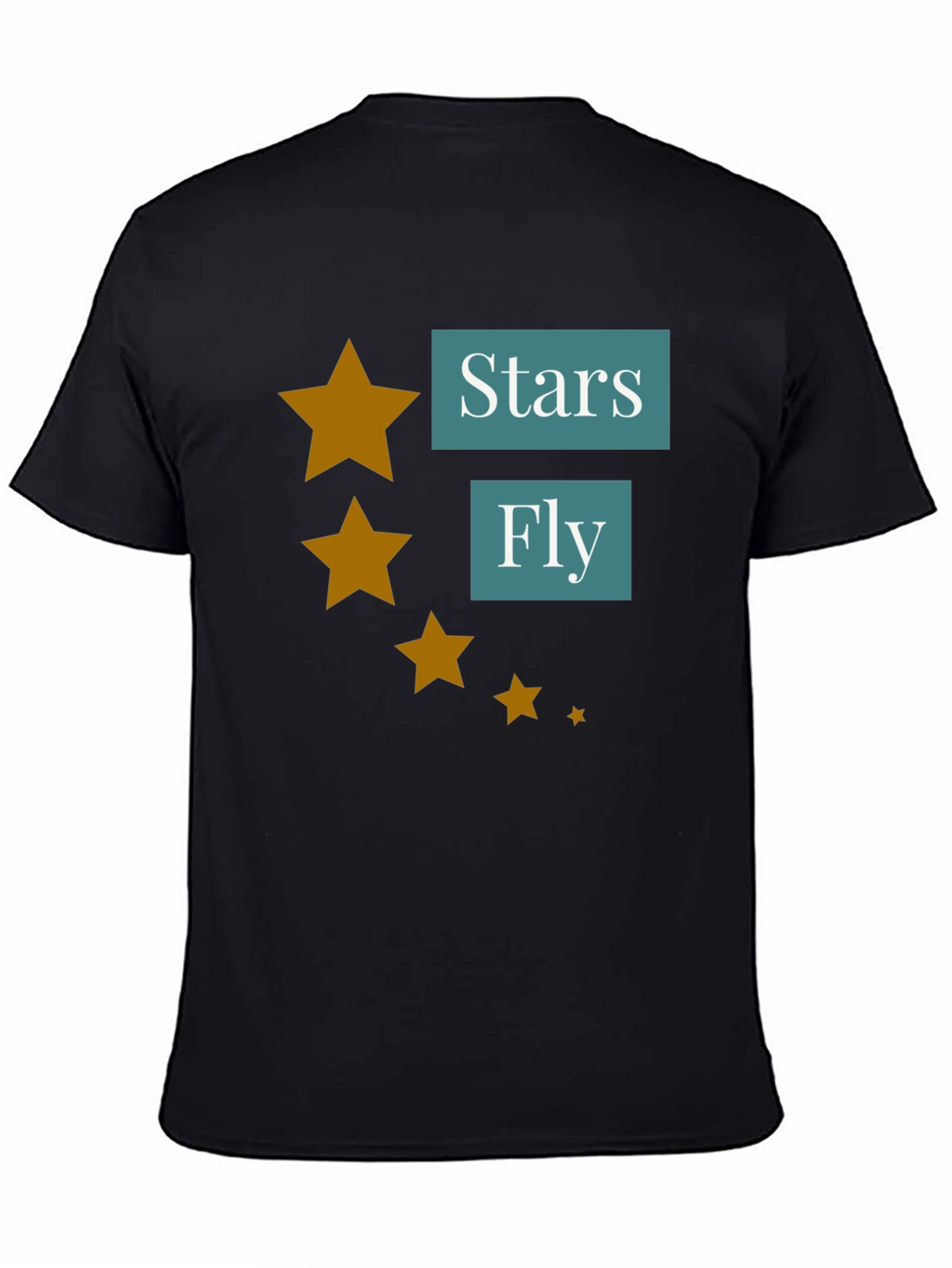 Stars Fly T-Shirt - Casual Black Tee