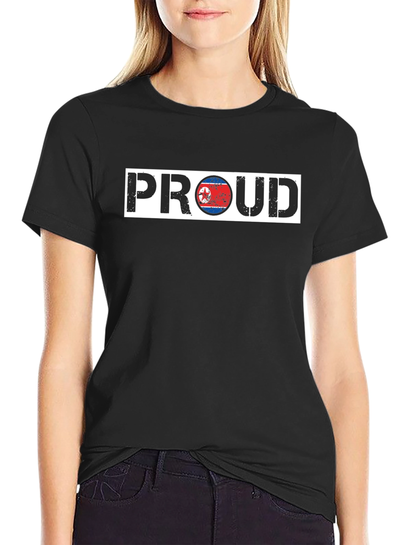 Proud North Korea Flag Graphic T-Shirt