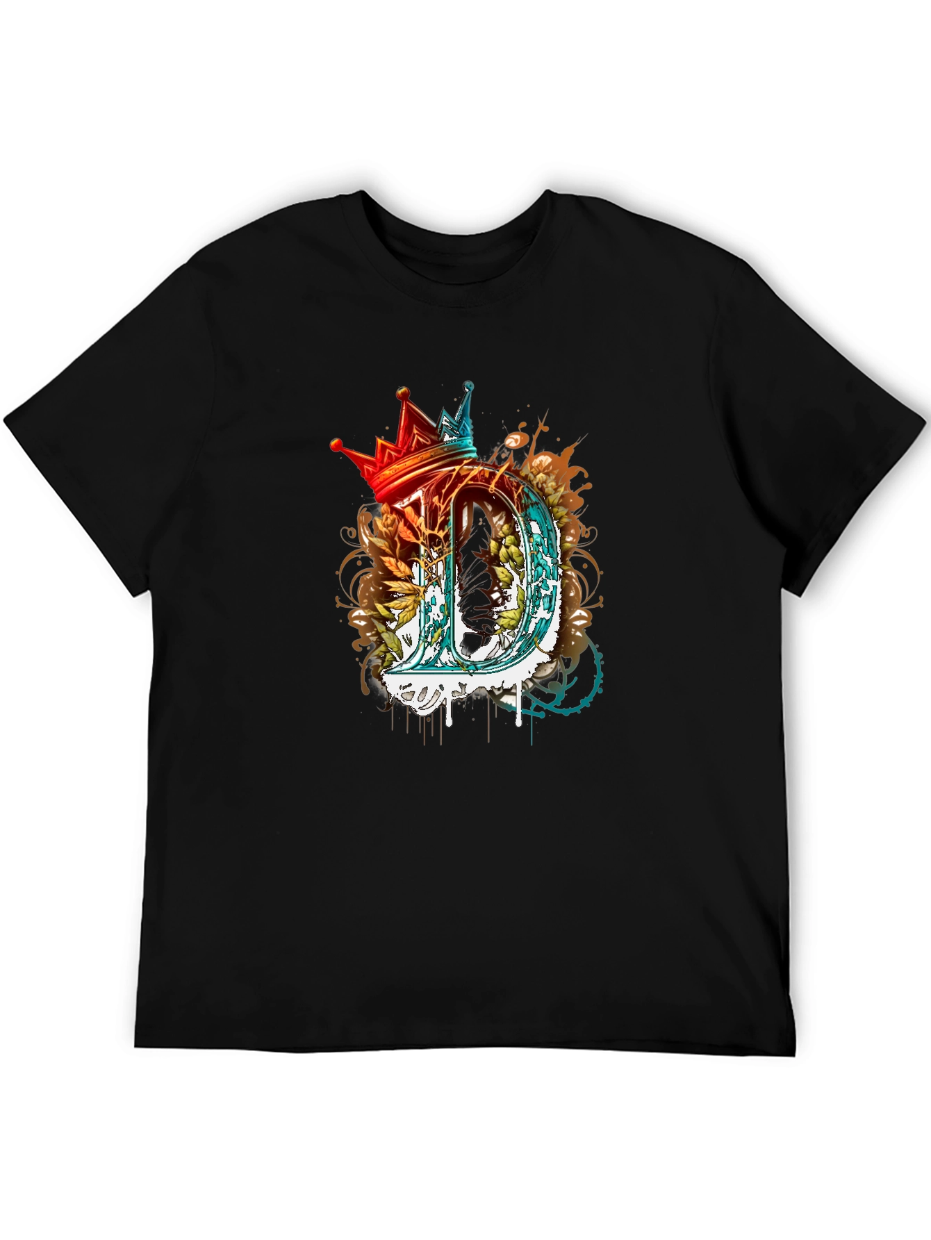 King D Letter Graphic Print T-Shirt