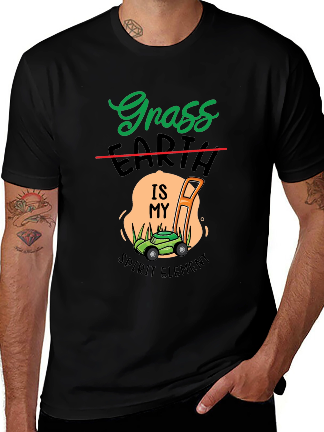Grass Earth Spirit Element Lawn Mower T-Shirt