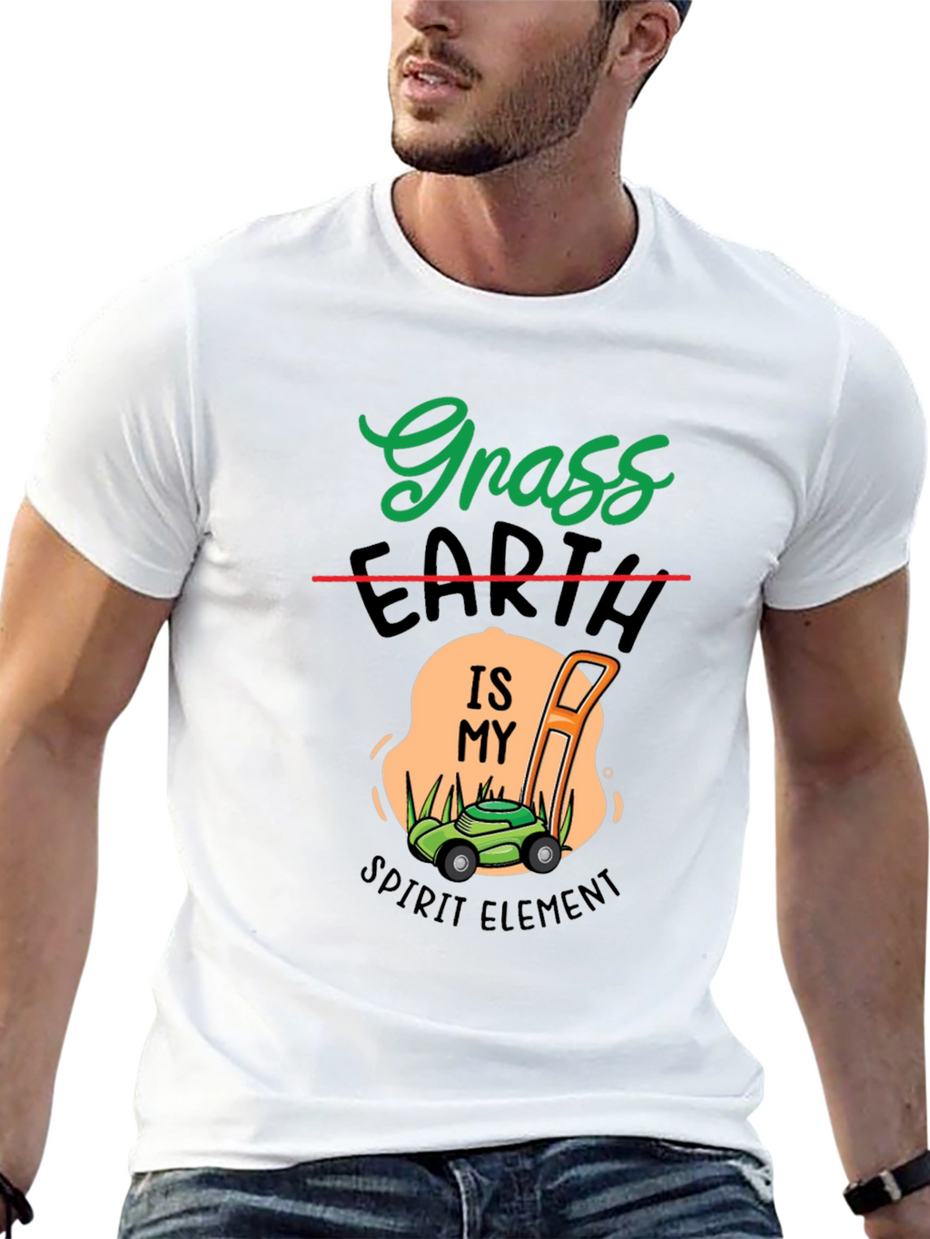 Grass Earth Spirit Element Lawn Mower T-Shirt