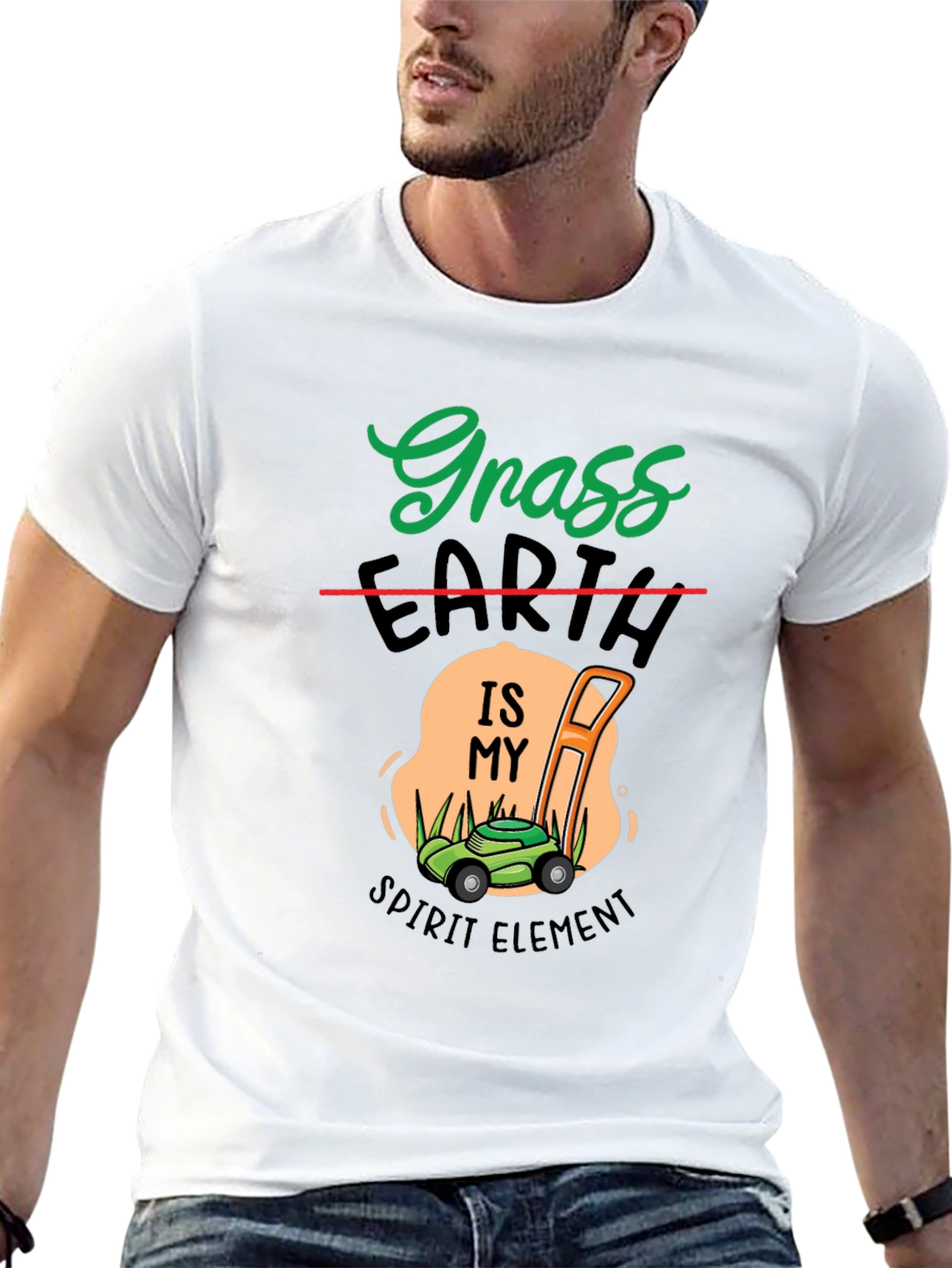 Grass Earth Spirit Element Lawn Mower T-Shirt
