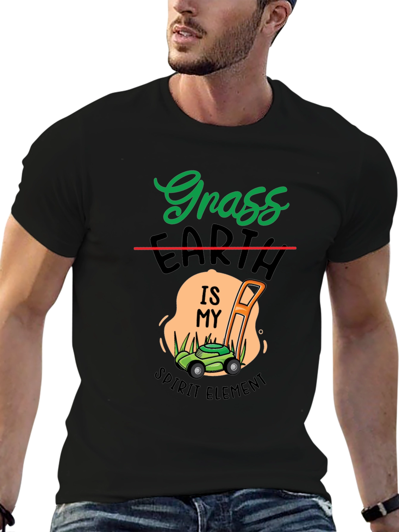 Grass Earth Spirit Element Lawn Mower T-Shirt