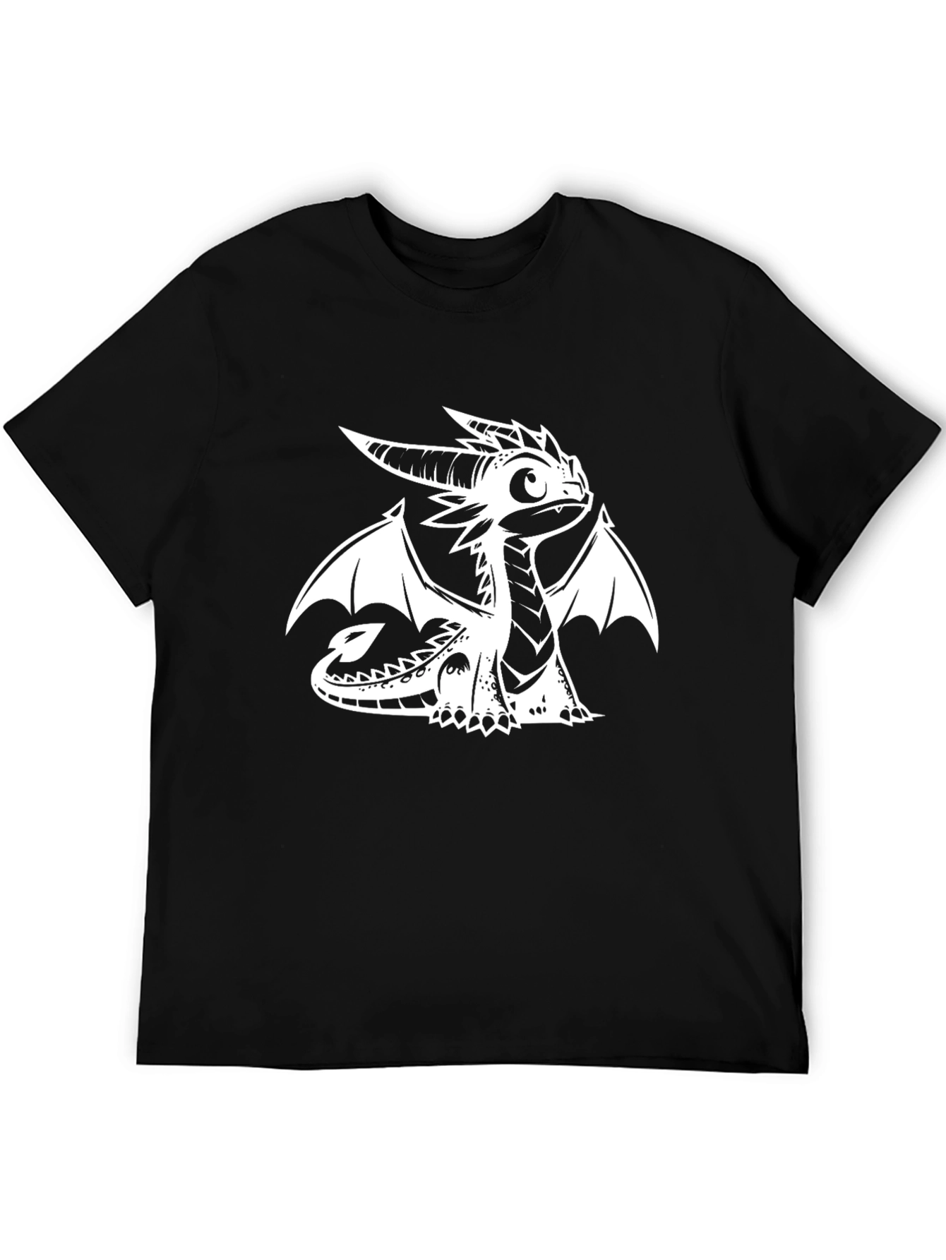 Cool Dragon Graphic Tee - Black Cotton T-Shirt