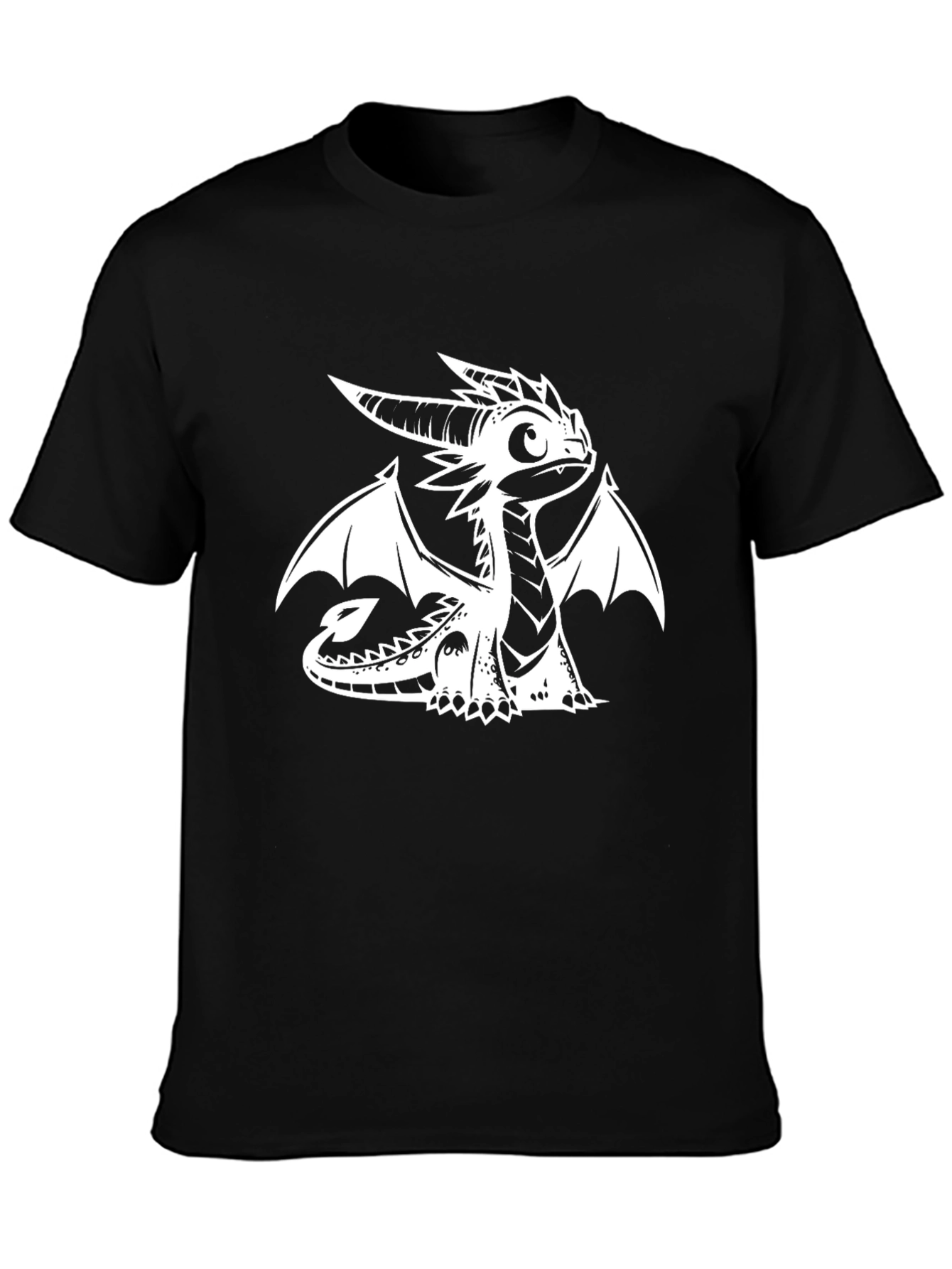 Cool Dragon Graphic Tee - Black Cotton T-Shirt