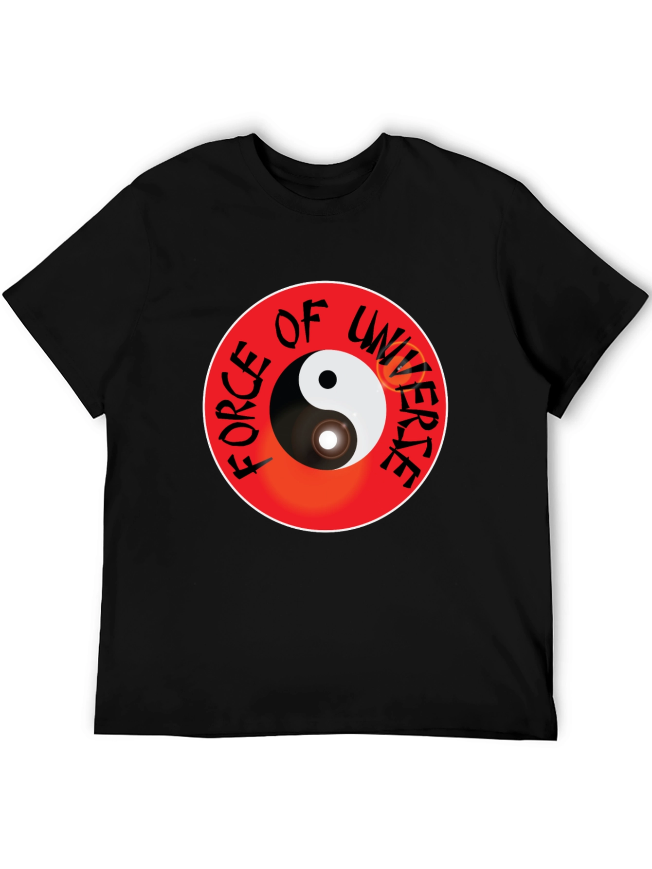 Yin Yang Force of Universe Black T-Shirt