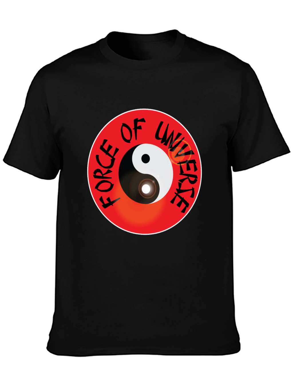 Yin Yang Force of Universe Black T-Shirt