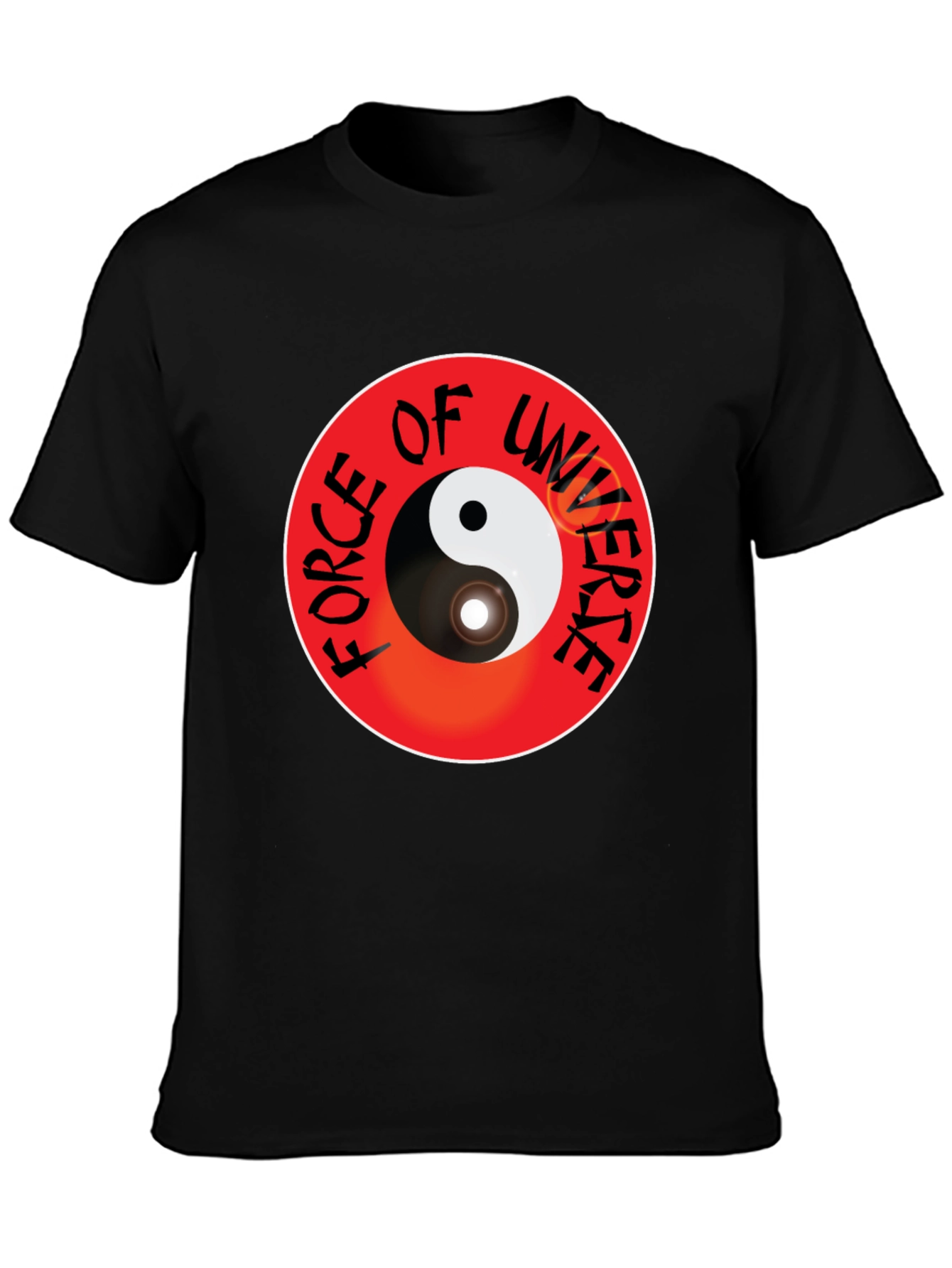Yin Yang Force of Universe Black T-Shirt