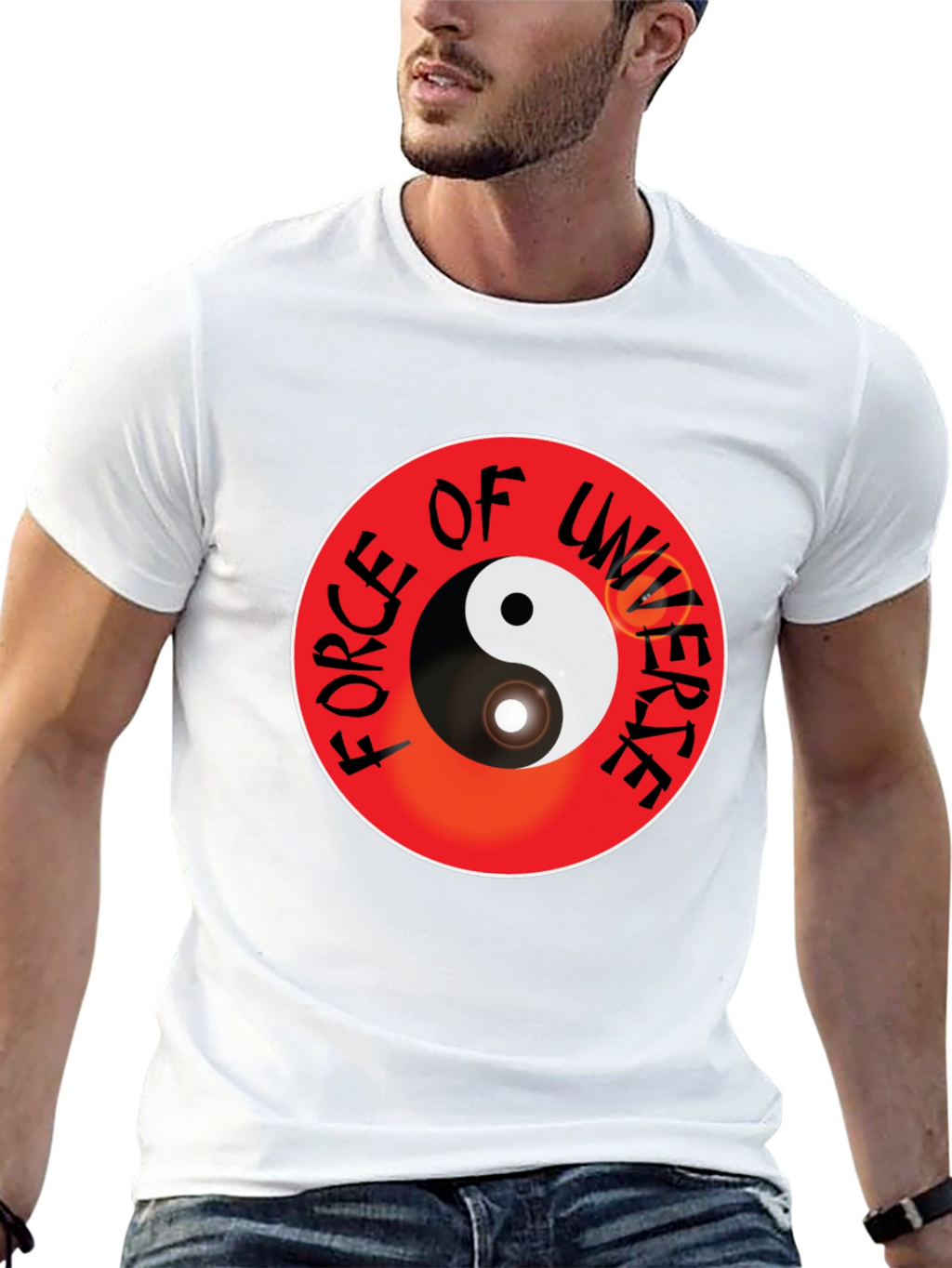Yin Yang Force of Universe Black T-Shirt
