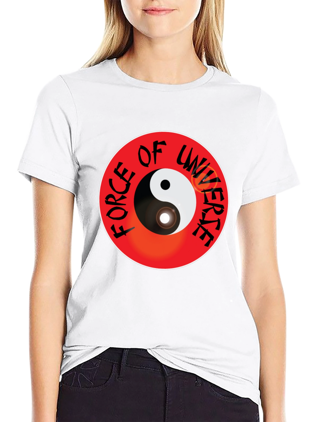 Yin Yang Force of Universe Black T-Shirt