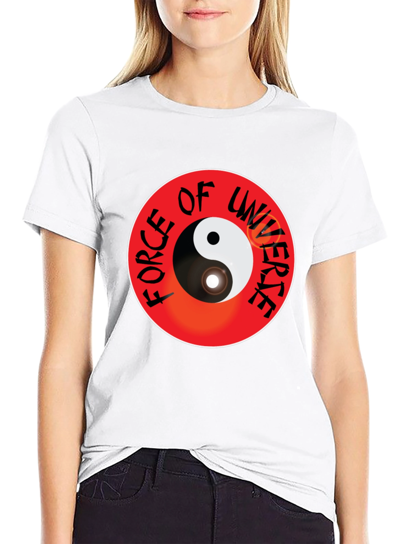 Yin Yang Force of Universe Black T-Shirt