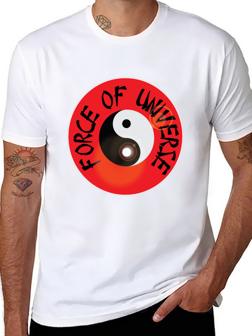 Yin Yang Force of Universe Black T-Shirt