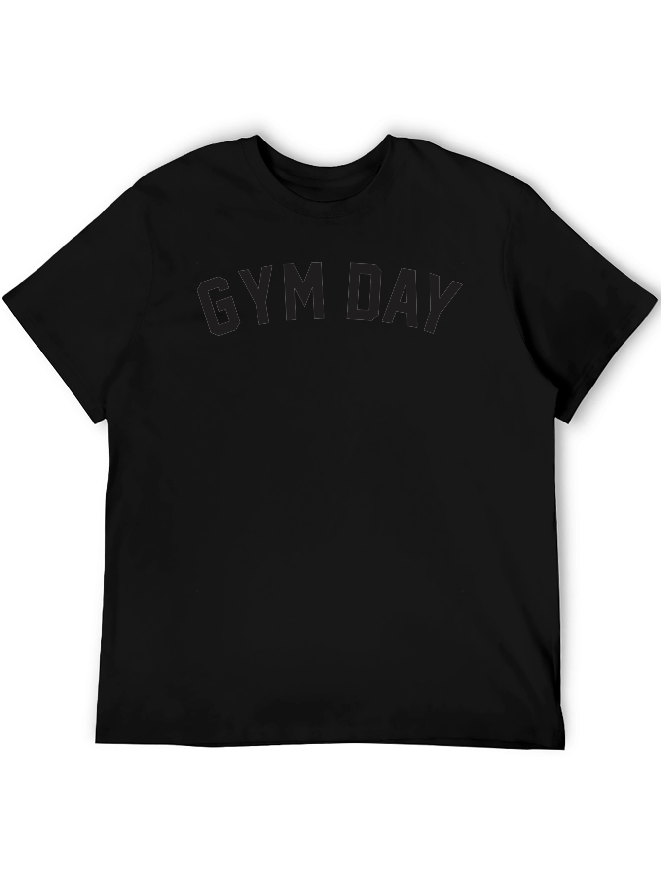 Mens Black Gym Day Crewneck T-Shirt