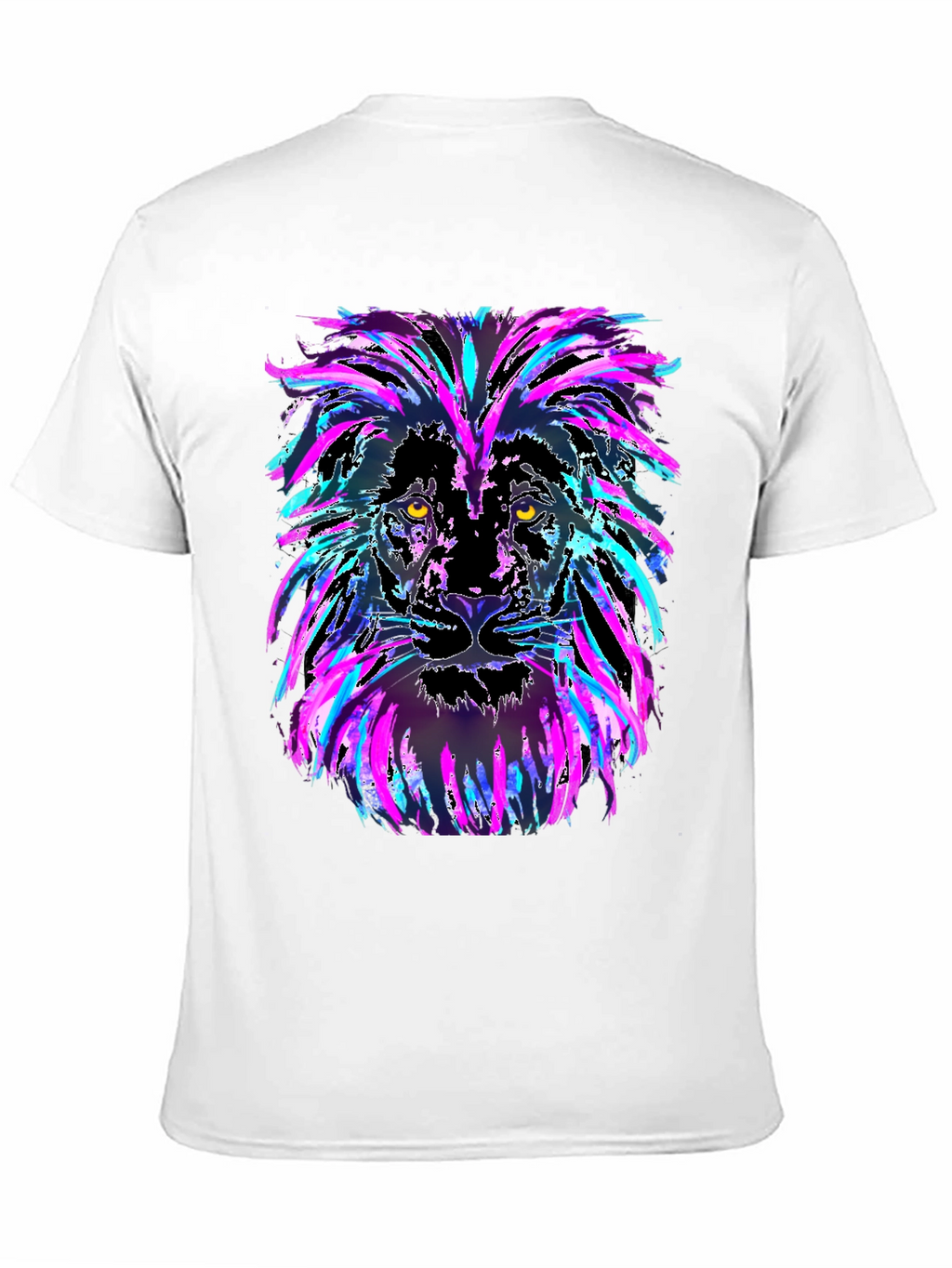Neon Lion Graphic Black T-Shirt