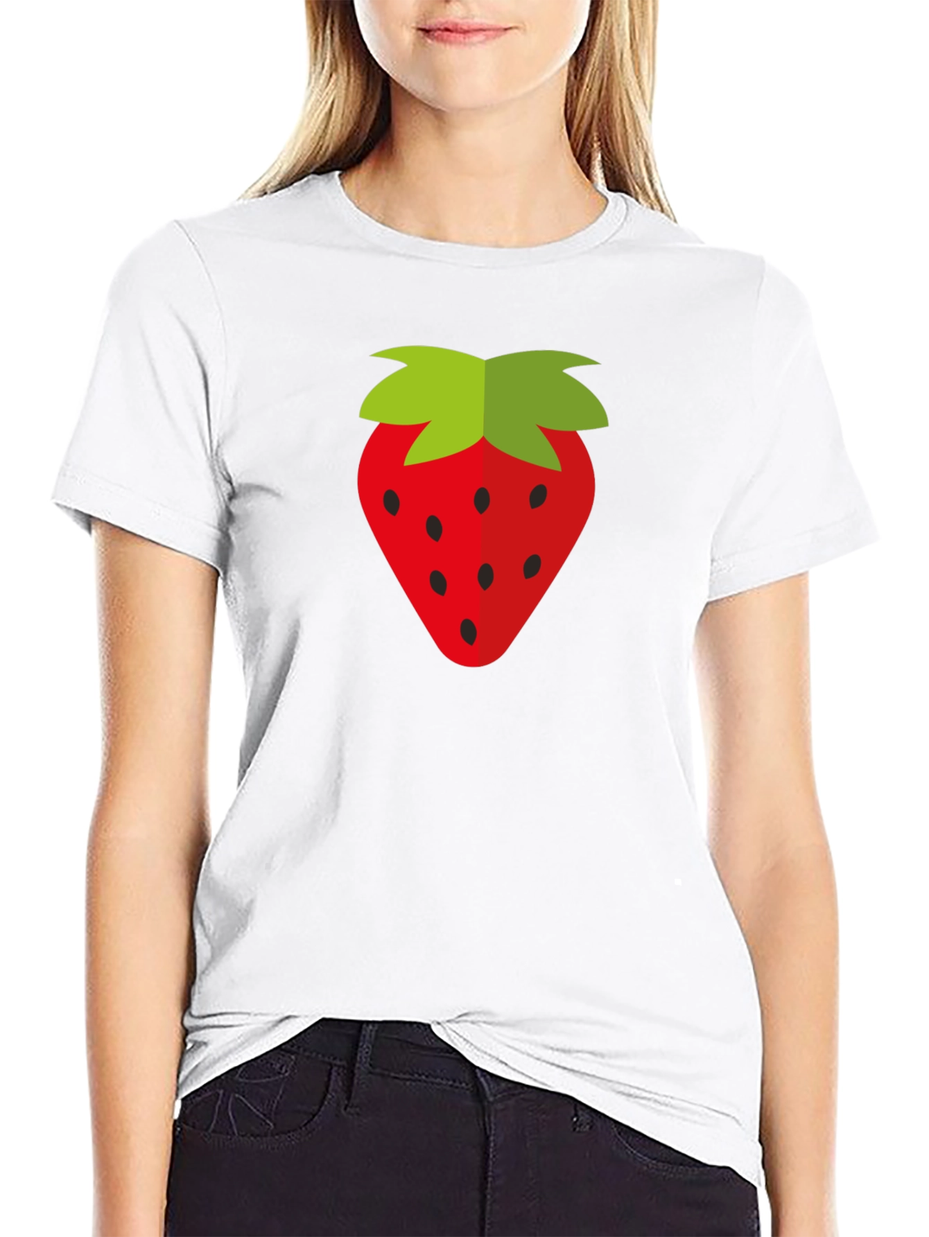 Strawberry Graphic Black T-Shirt