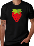 Strawberry Graphic Black T-Shirt