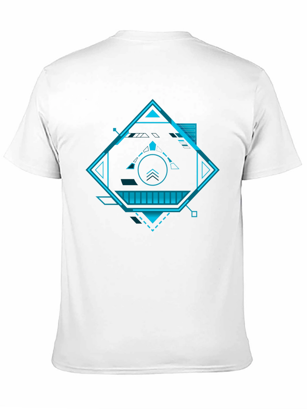 Futuristic Geometric Graphic Tee - Black