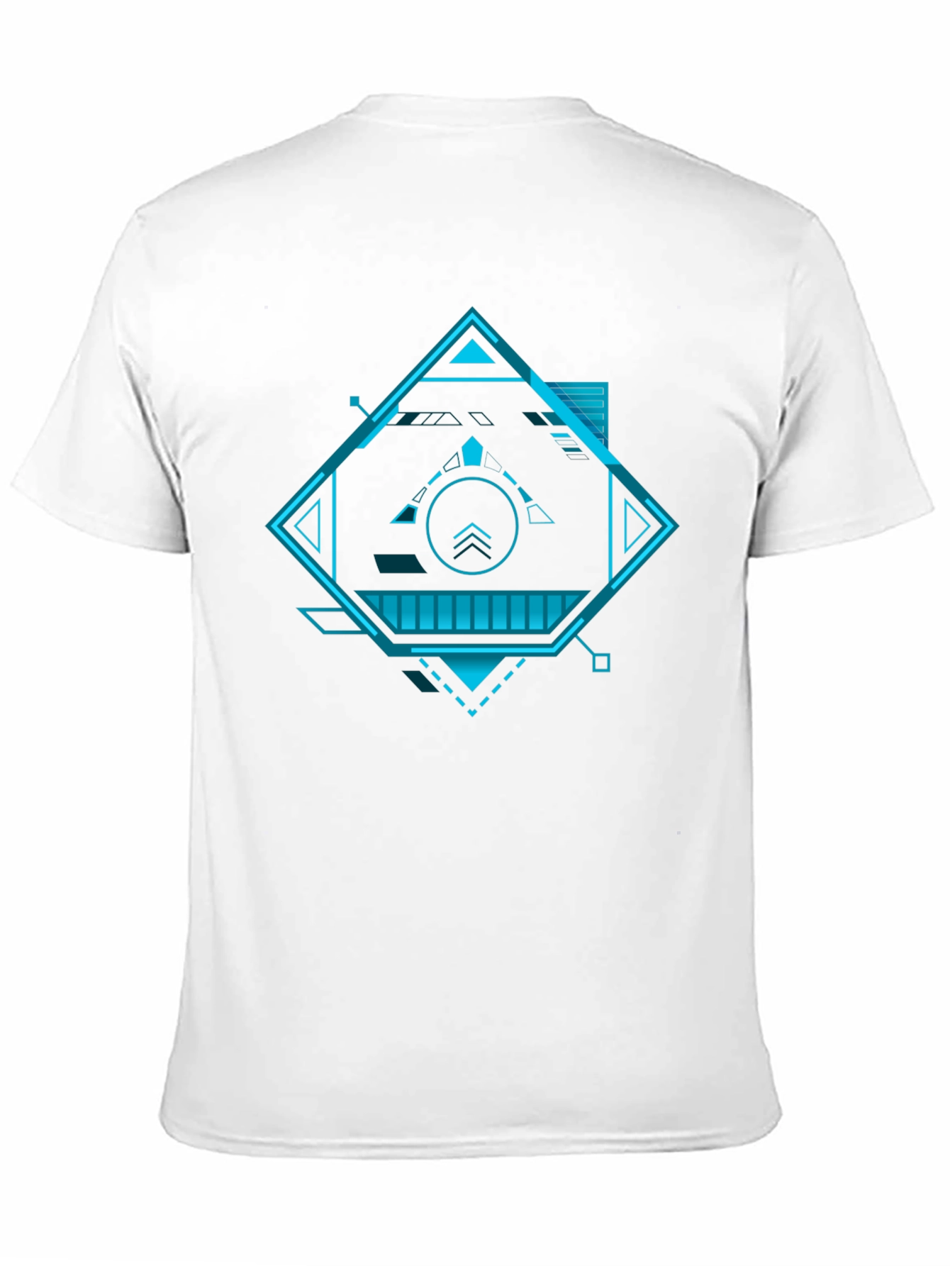 Futuristic Geometric Graphic Tee - Black