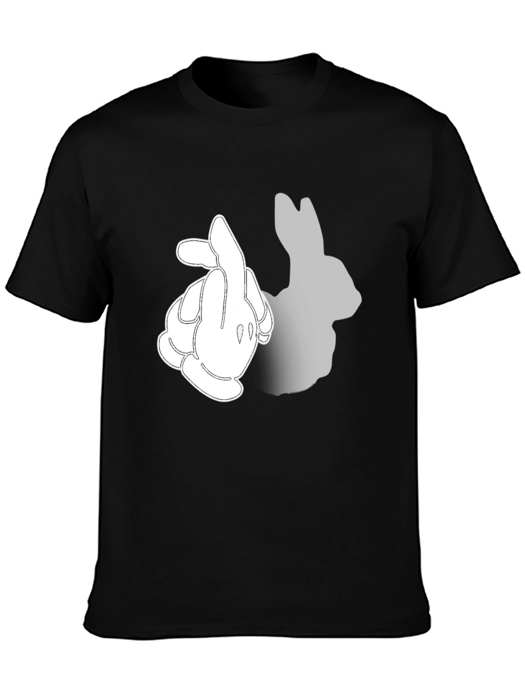Funny Cartoon Bunny Silhouette Graphic T-Shirt