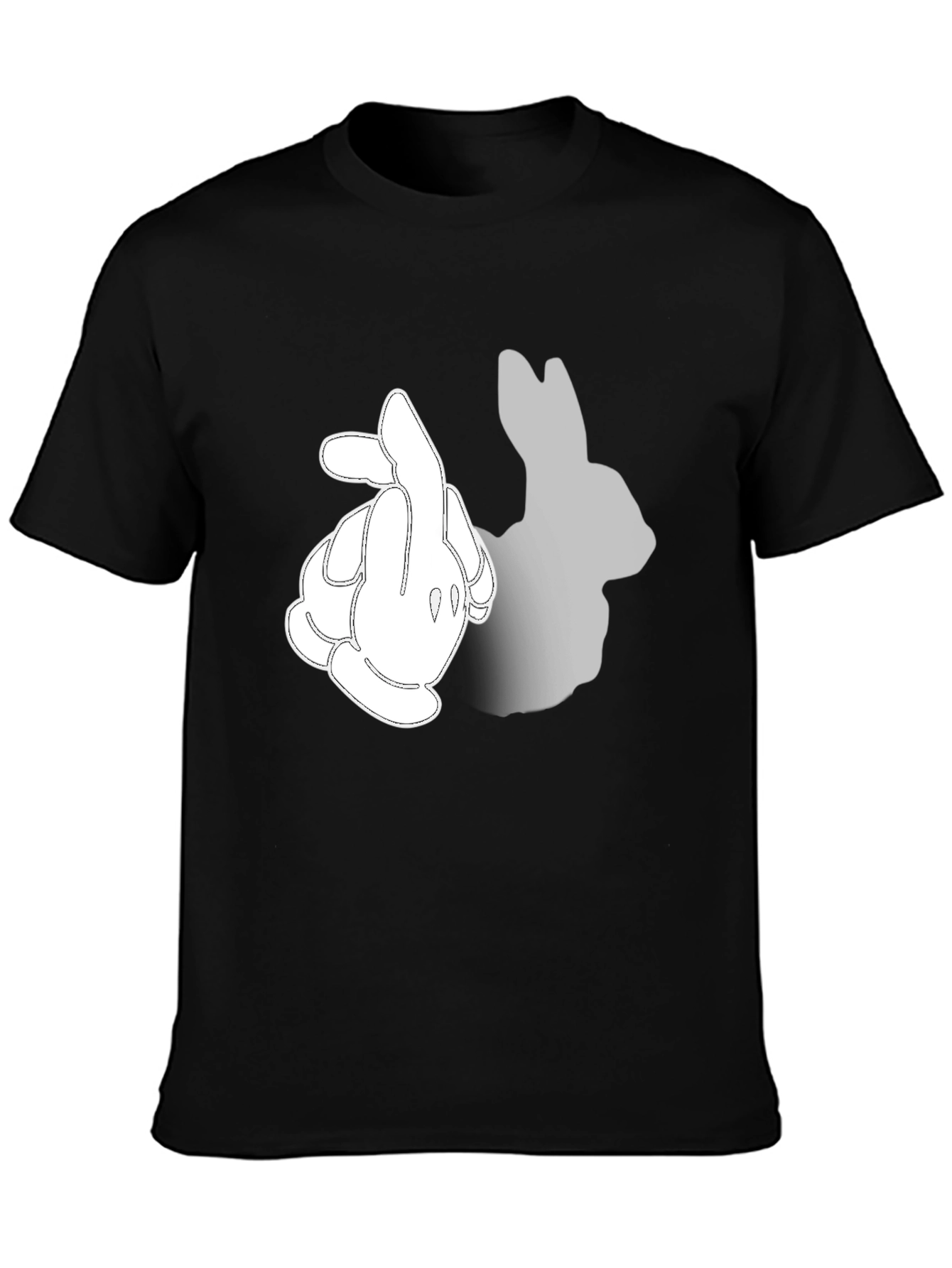 Funny Cartoon Bunny Silhouette Graphic T-Shirt