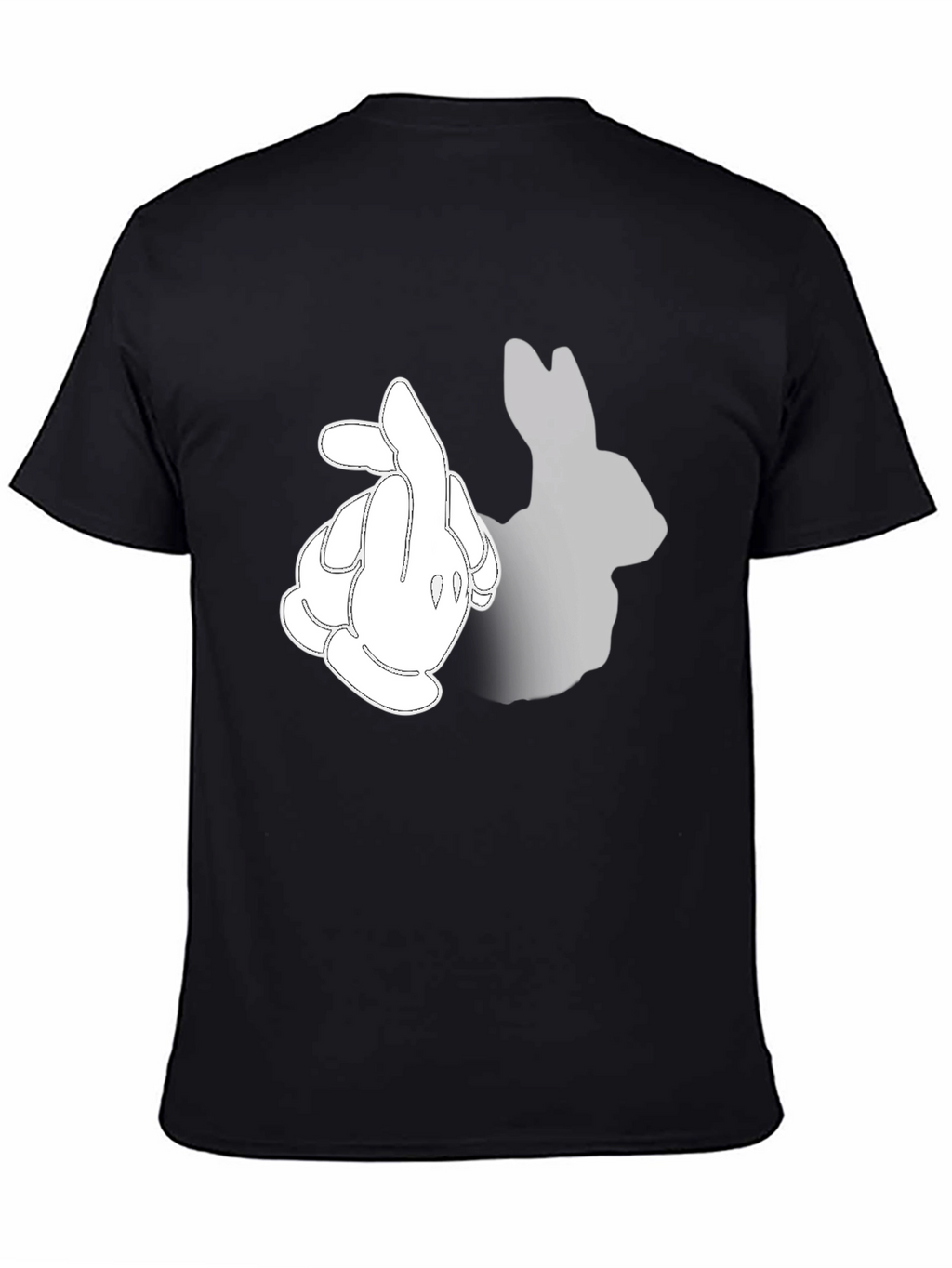 Funny Cartoon Bunny Silhouette Graphic T-Shirt