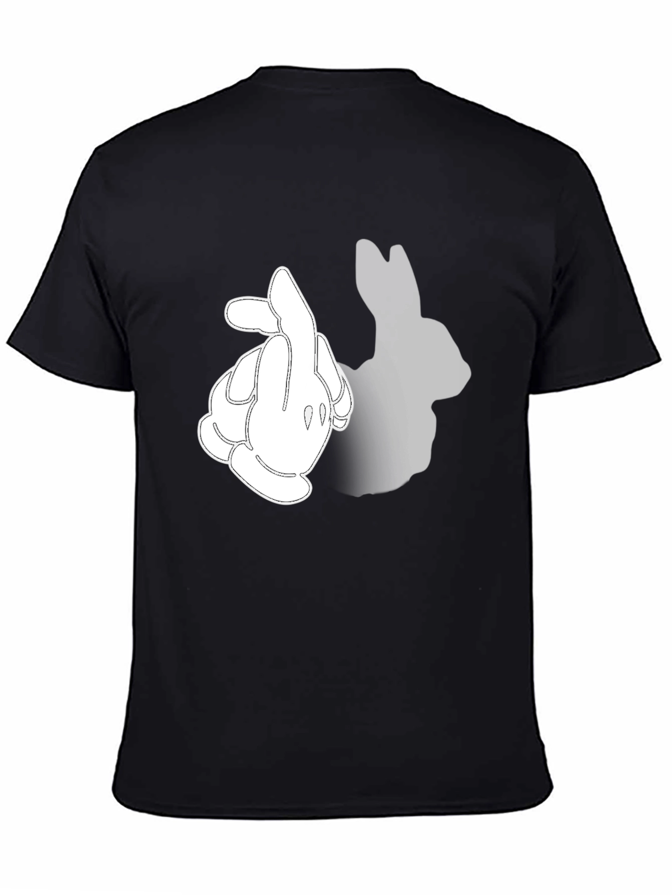 Funny Cartoon Bunny Silhouette Graphic T-Shirt