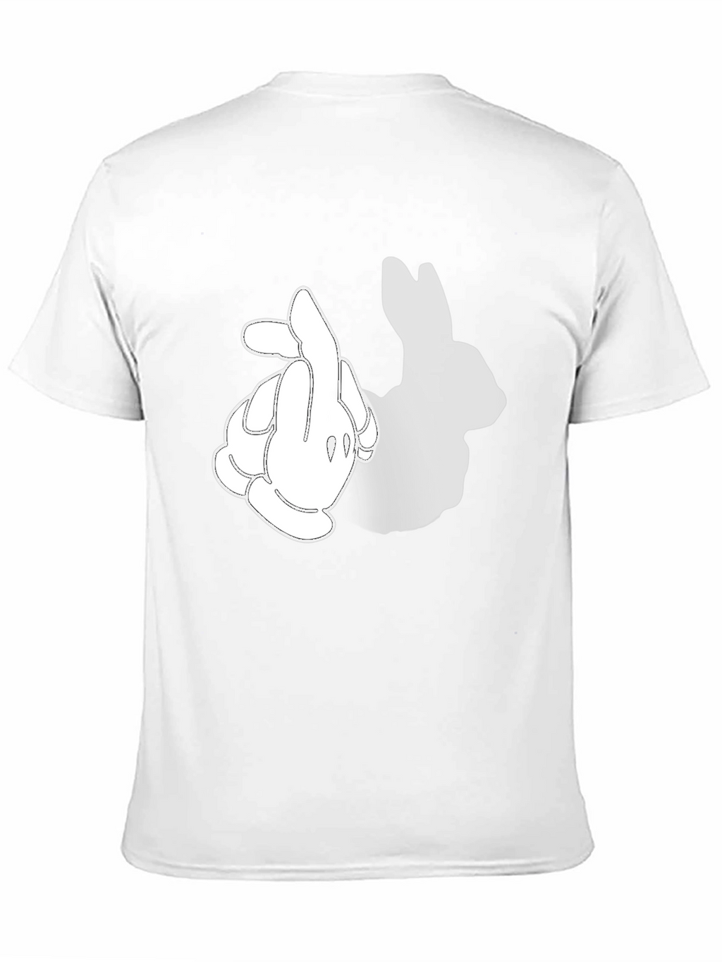 Funny Cartoon Bunny Silhouette Graphic T-Shirt